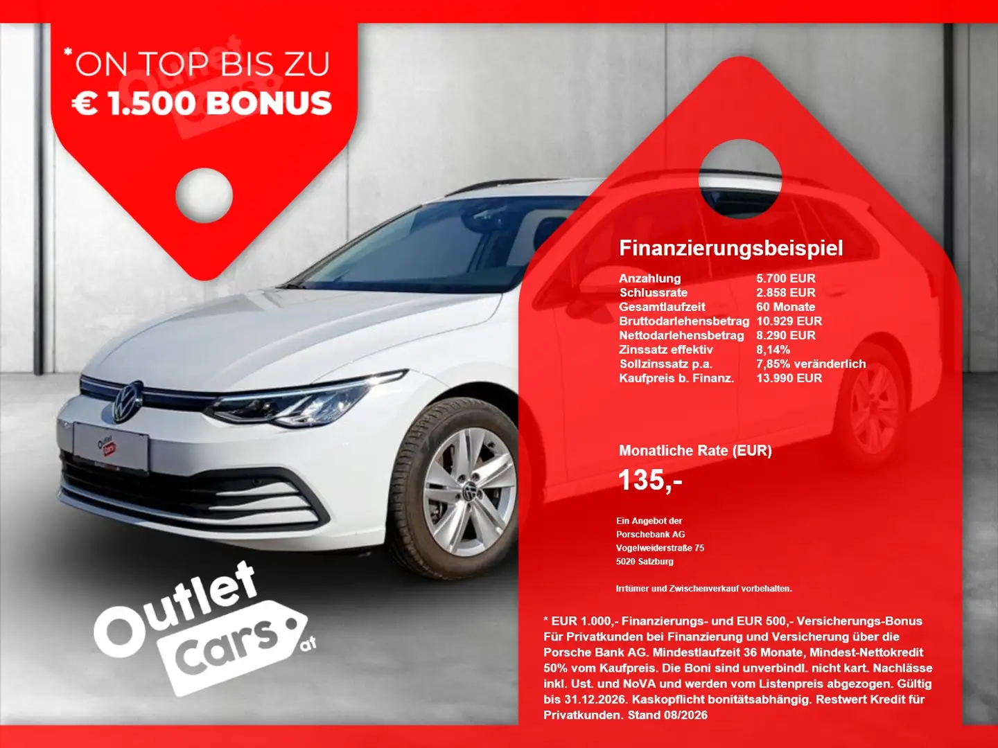 Volkswagen Golf VIII Var. 2.0 TDI DSG Life ASSIST+LED+RADAR Weiß - 1
