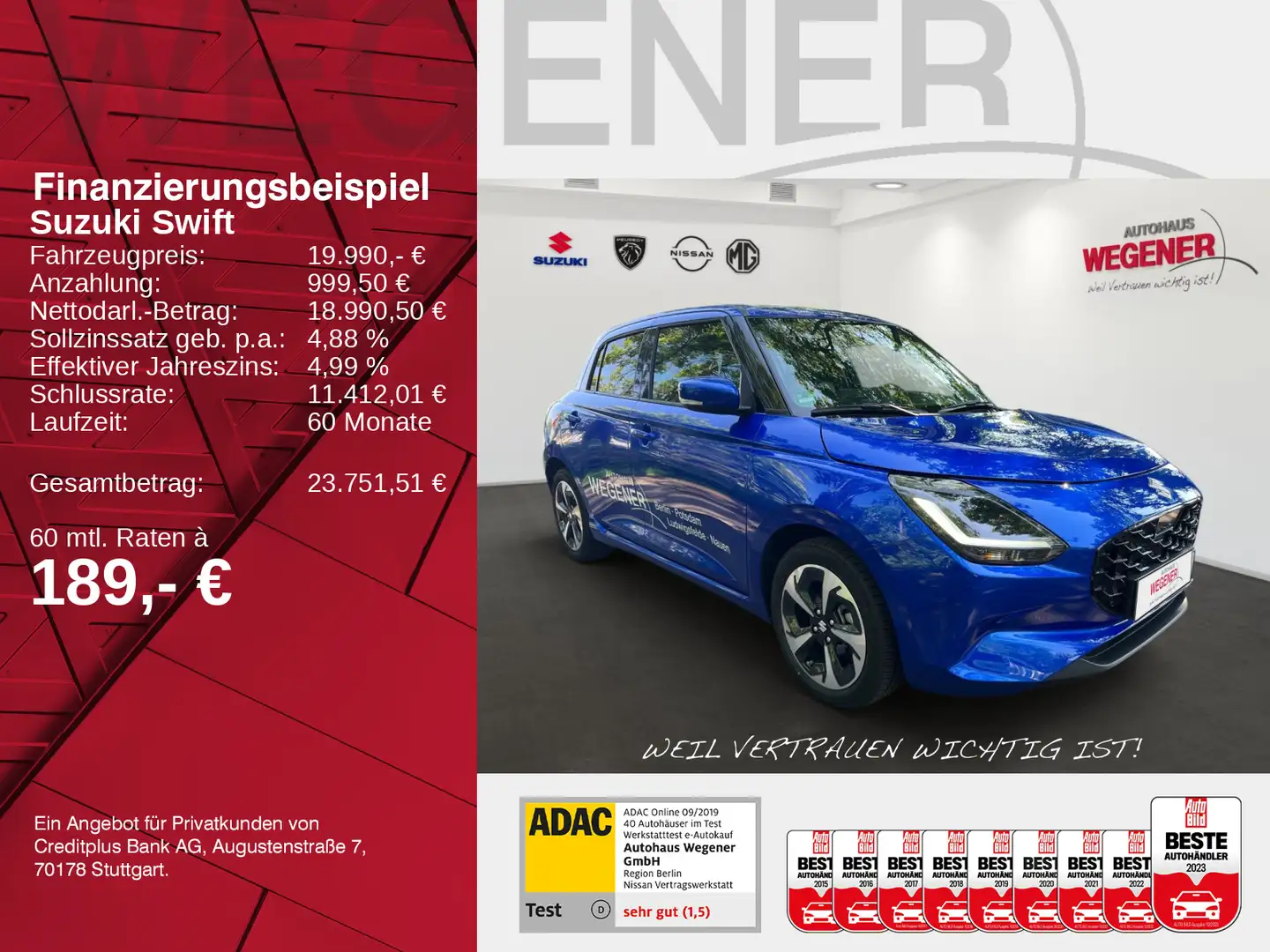 Suzuki Swift SWIFT COMFORT+ HYBRID Blau - 2