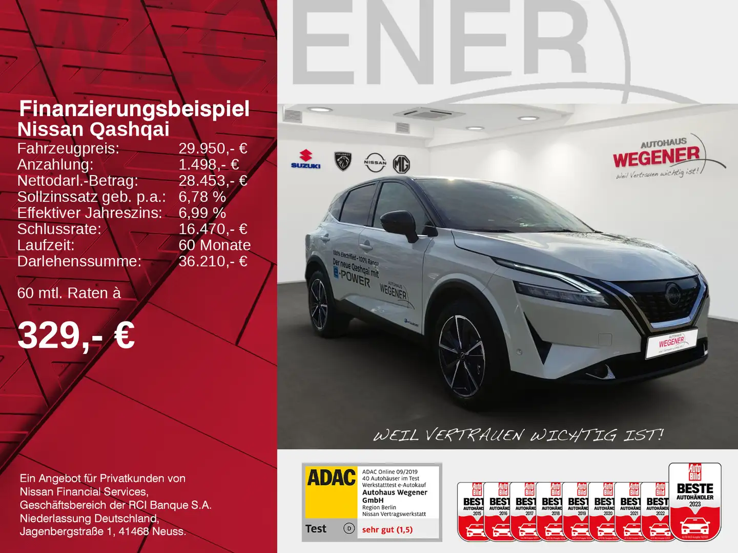 Nissan Qashqai QASHQAI 1.5 VC-T e-POWER TEKNA  Head-Up Display Blanco - 2