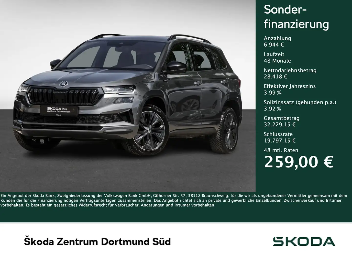 Skoda Karoq 1.5 SPORTLINE PANO CAM LM18 E-KLAPPE NAVI Grey - 1