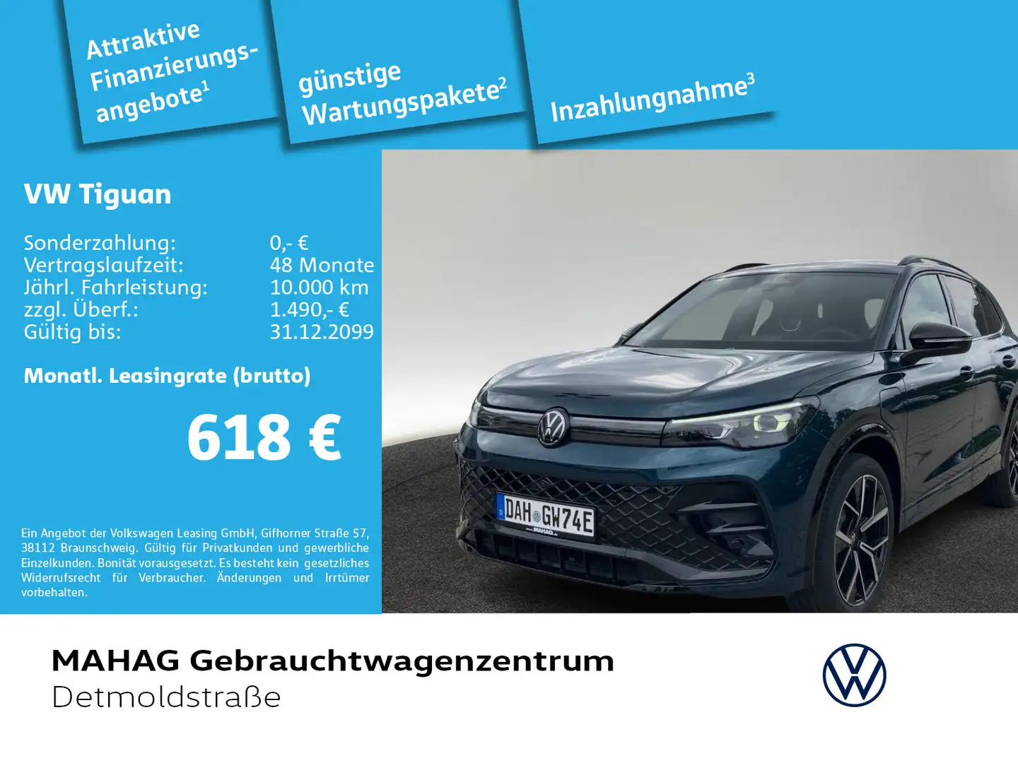 Volkswagen Tiguan 1.5 TSI eHybrid R-Line BlackStyle AHK IQ. Blau - 1