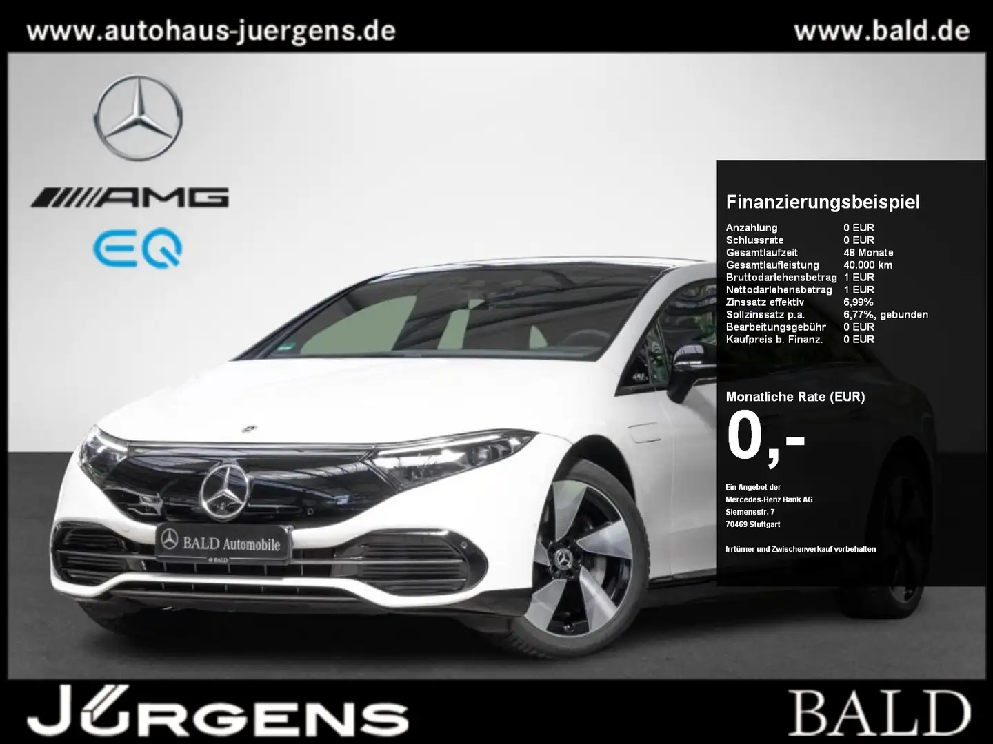 Mercedes-Benz EQS 350 +MBUX+Wide+Pano+Night+360+Ambiente+Totw Weiß - 1