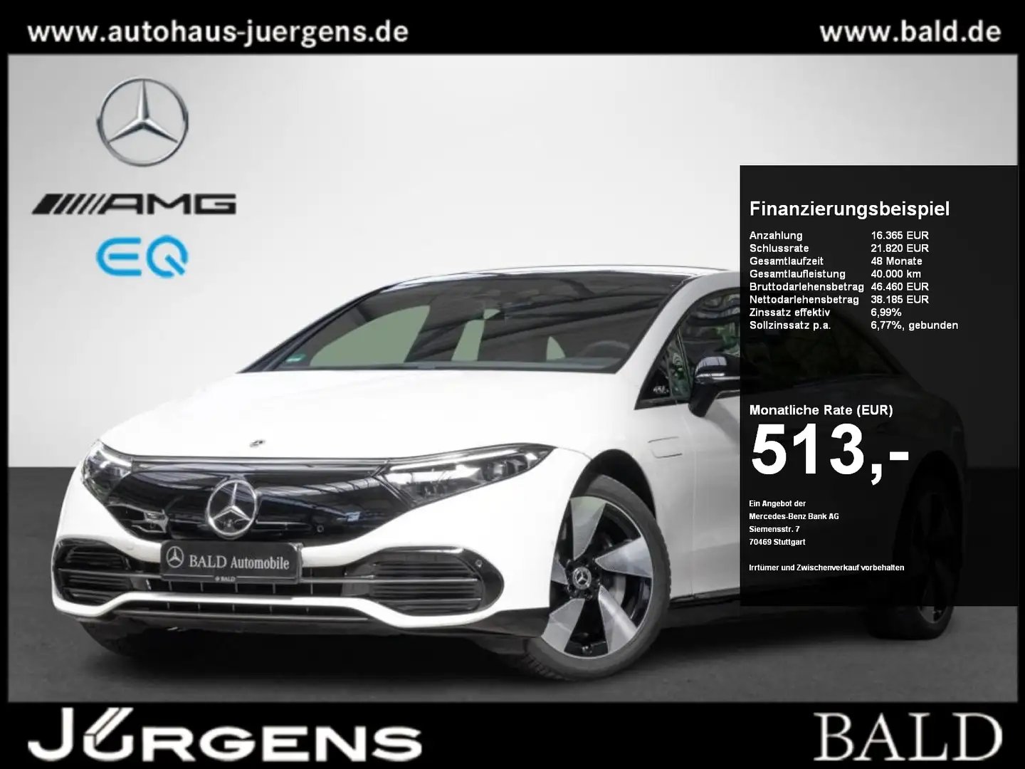 Mercedes-Benz EQS 350 +MBUX+Wide+Pano+Night+360+Ambiente+Totw Blanc - 1