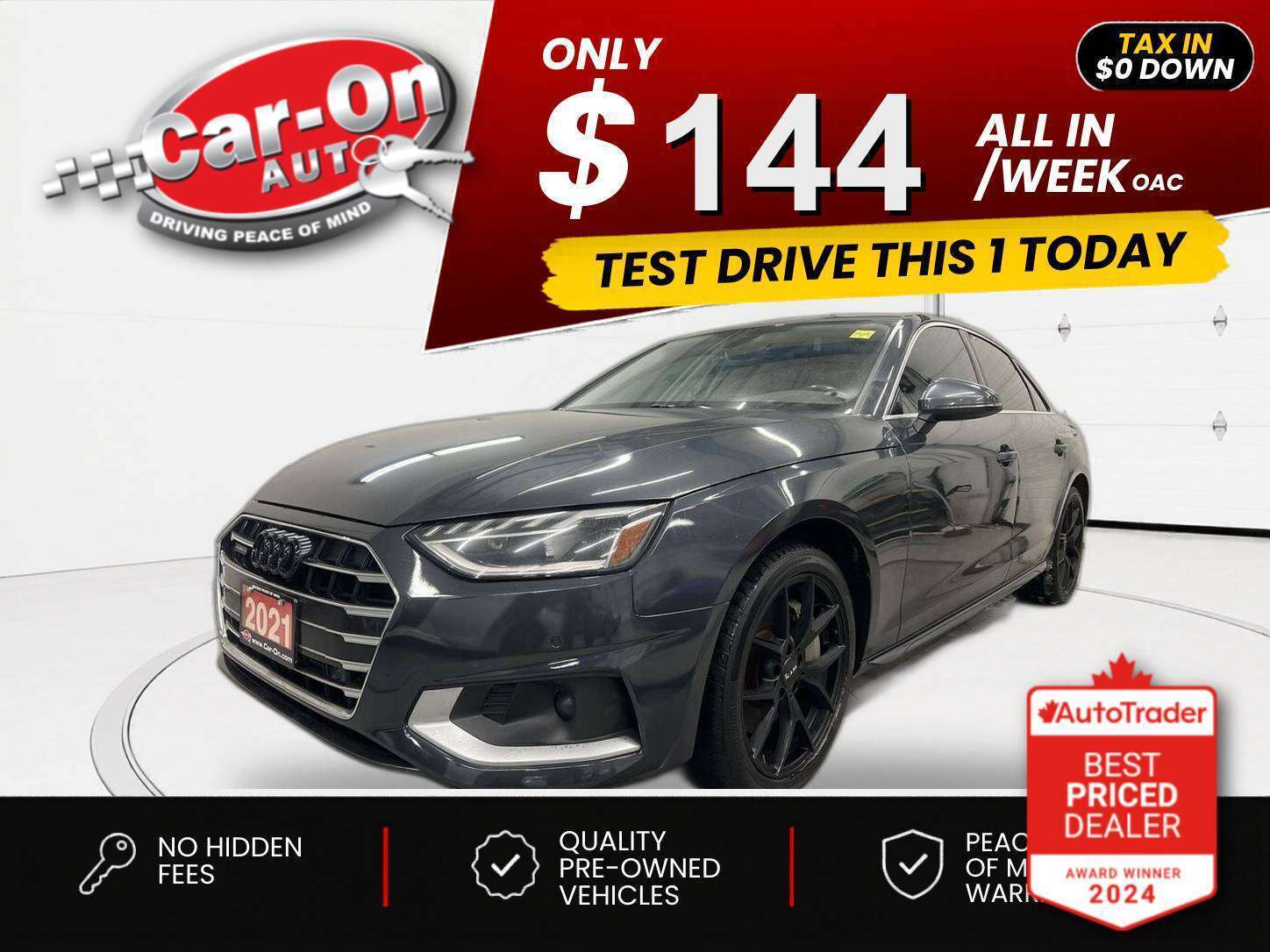 Gray 2021 Audi A4 Sedan  Automatic