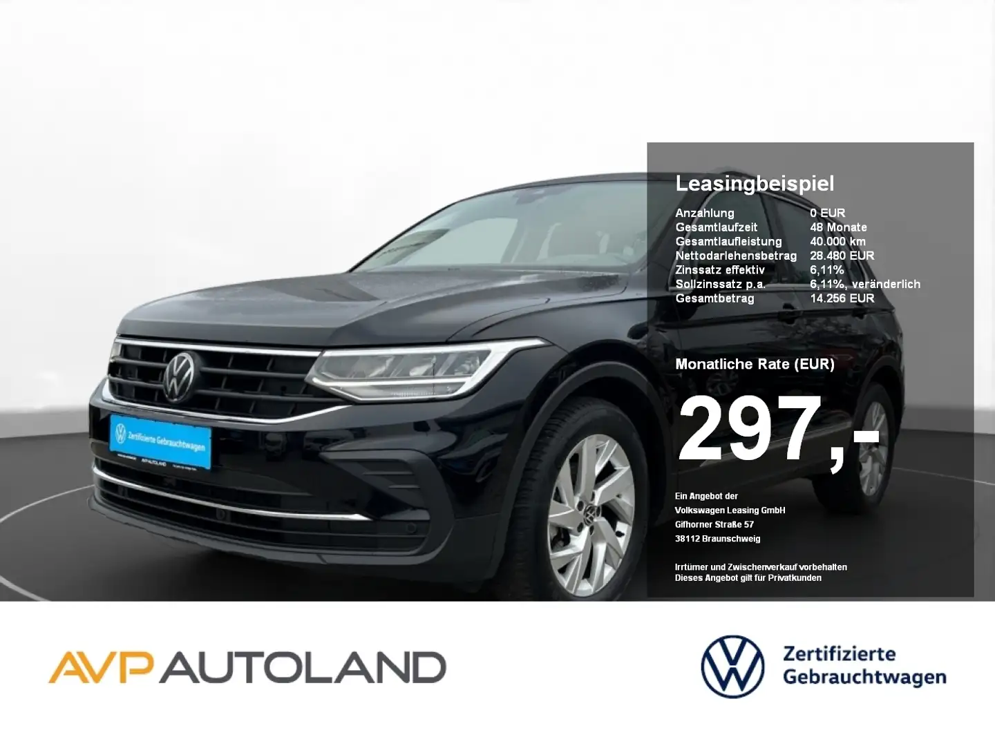 Volkswagen Tiguan 2.0 TDI MOVE | AHK | NAVI | LED | ACC | Zwart - 1