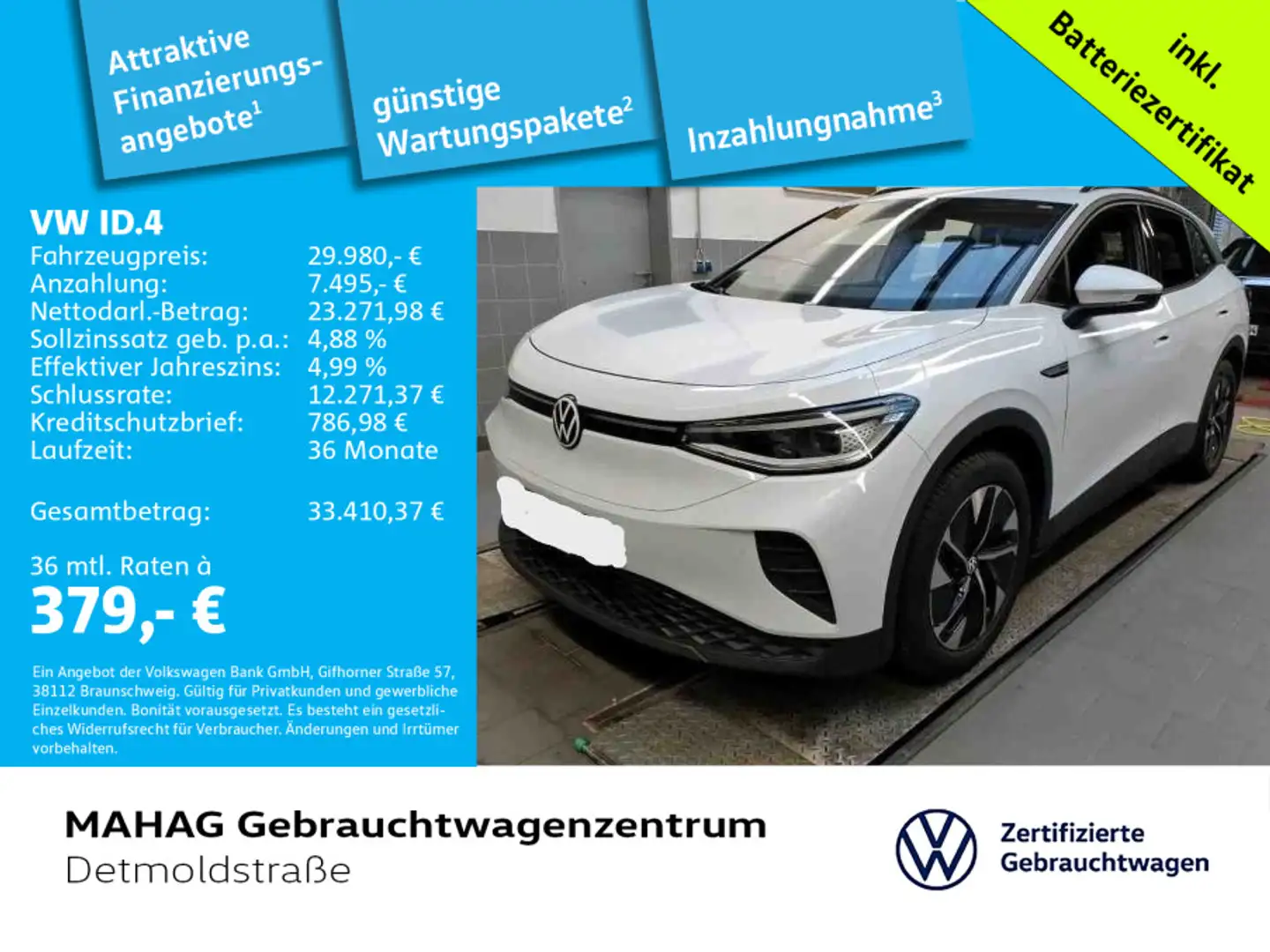 Volkswagen ID.4 Pro Performance WärmePumpe CCS AHK Navi LED Weiß - 1