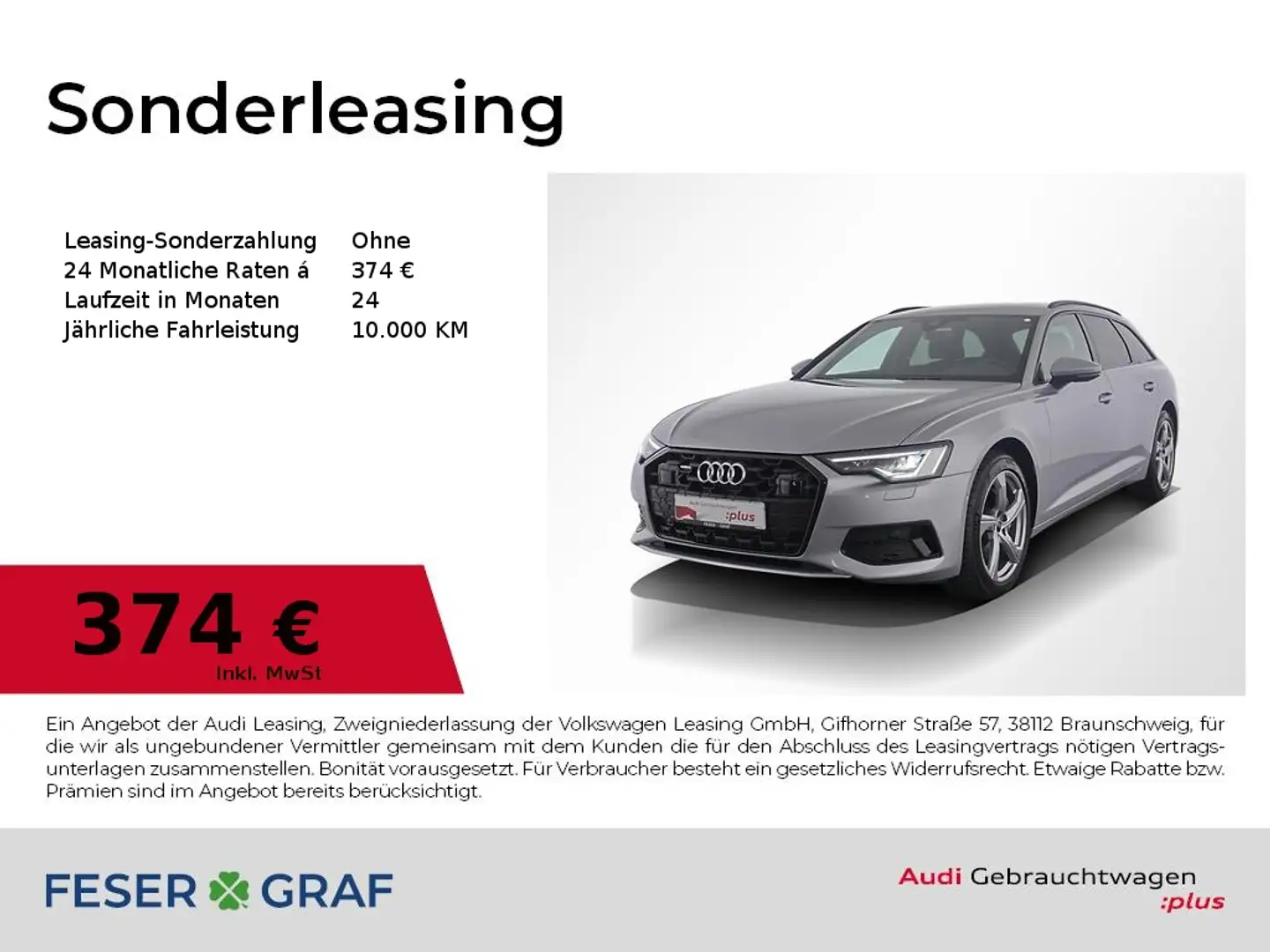 Audi A6 Avant 45 TDI q. Matrix/ACC/AHK/Memory/19 Zoll Silber - 1
