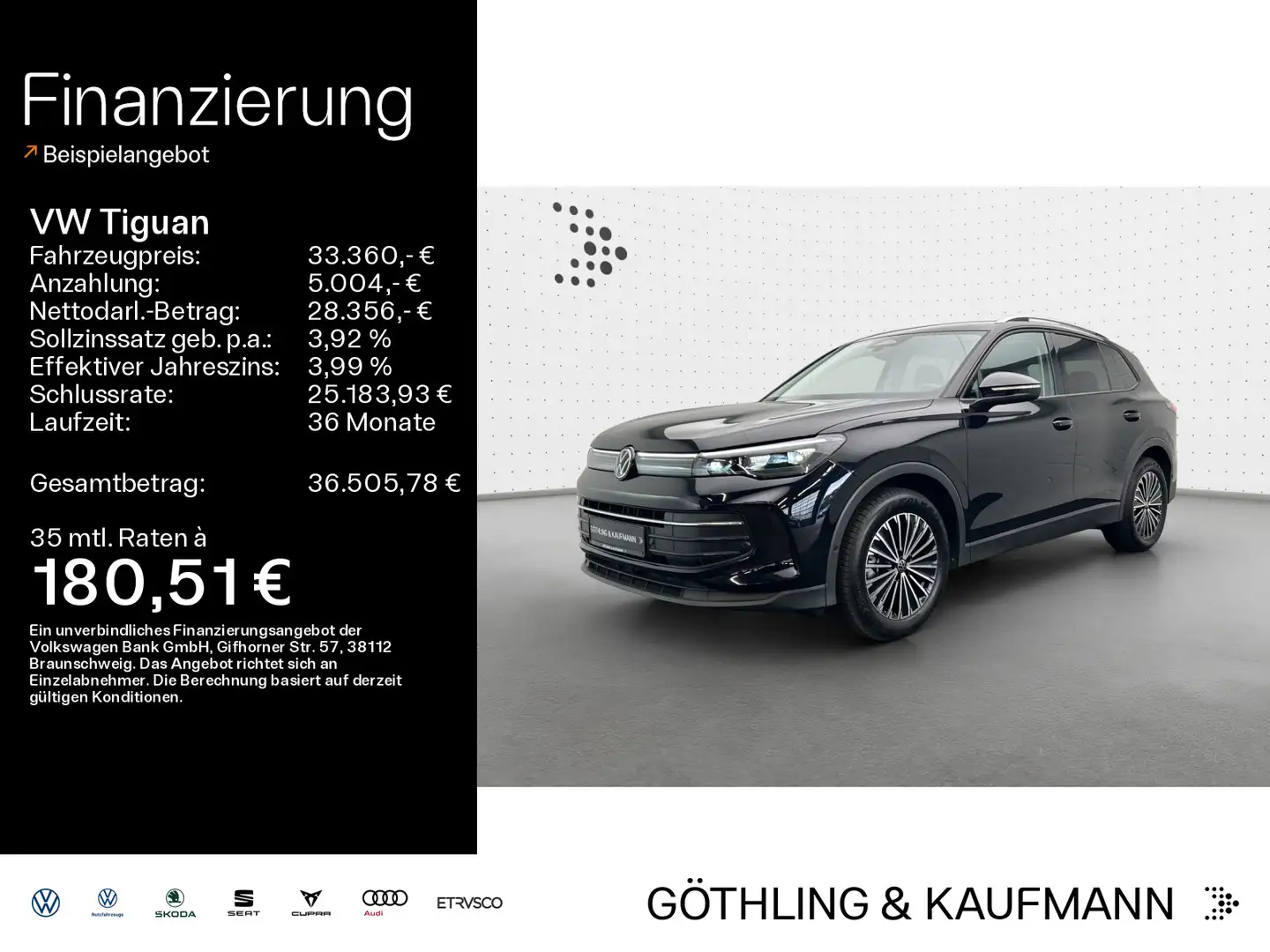 Volkswagen Tiguan 1.5 eTSI DSG LIFE*LED*AHK*KAMERA*PDC*SHZ* Schwarz - 1