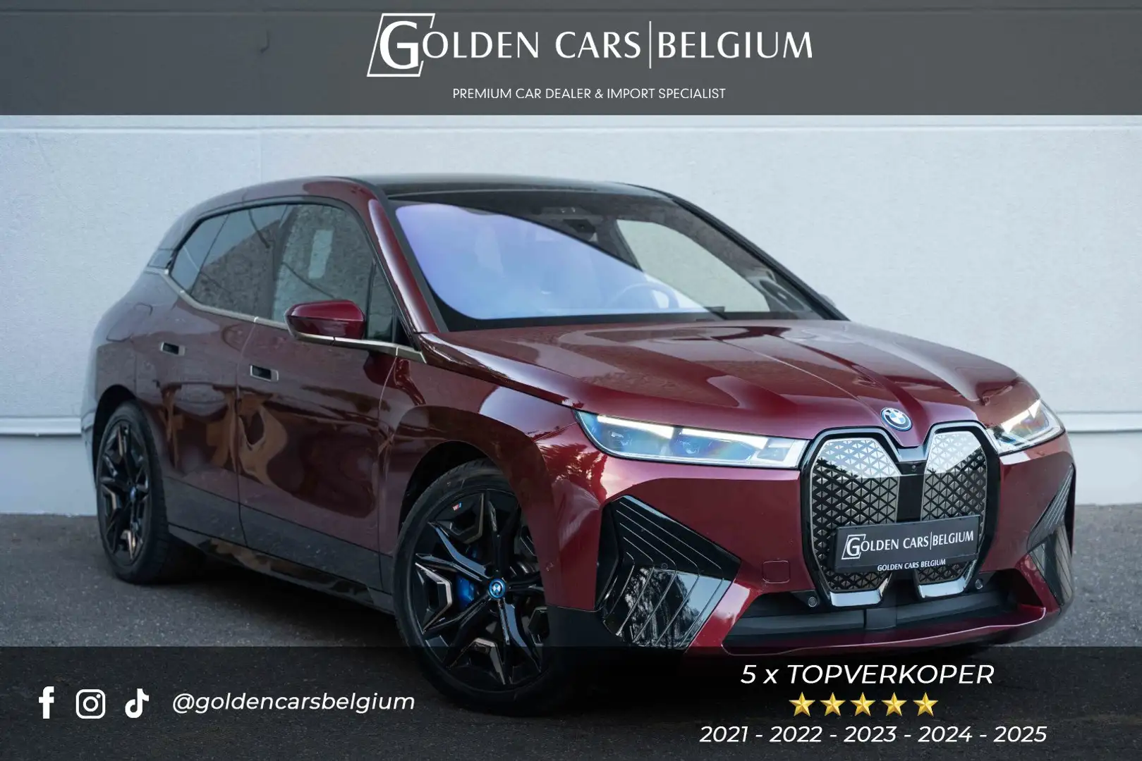 BMW iX eDrive50 LASER/SKYLOUNGE/LUCHTV/360°/ACC/CARPLY Rood - 1