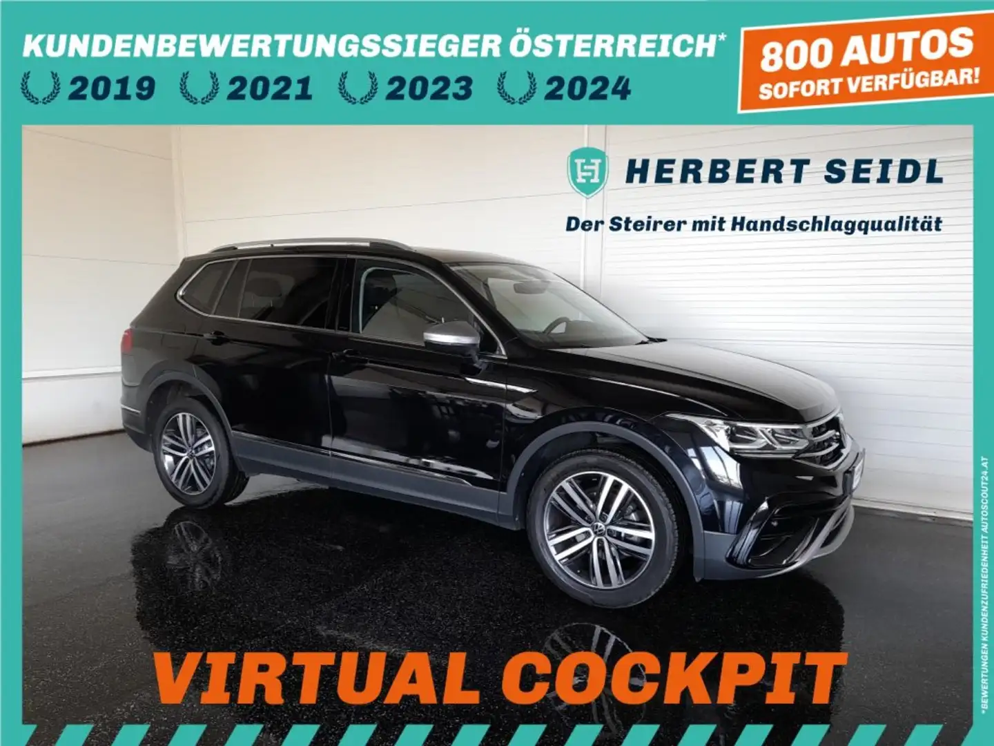 Volkswagen Tiguan ALLSPACE ELEGANCE 4x4 2,0 TDI DSG *SKY / 19 ZOLL / MATRIX-LED / DCC / VIRTUELL / NAVI / ACC / E-KLAPPE* Schwarz - 1