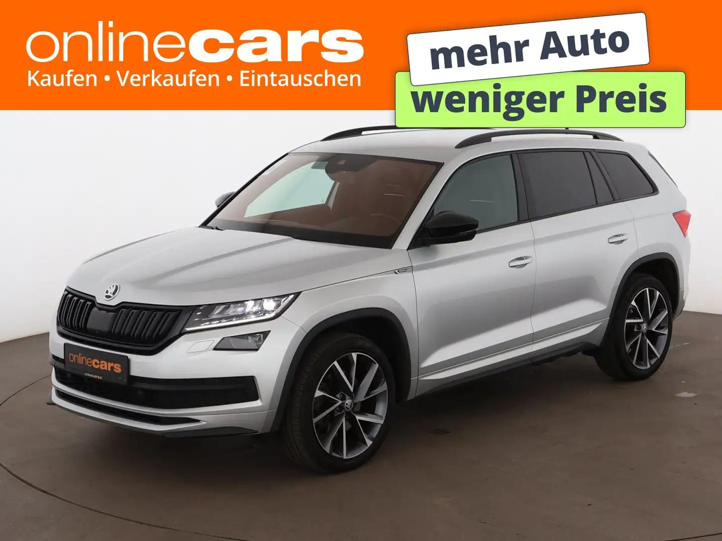 Skoda Kodiaq 2.0 TDI 4x4 Sportline Aut 7-SITZE LED AHK Silber - 1