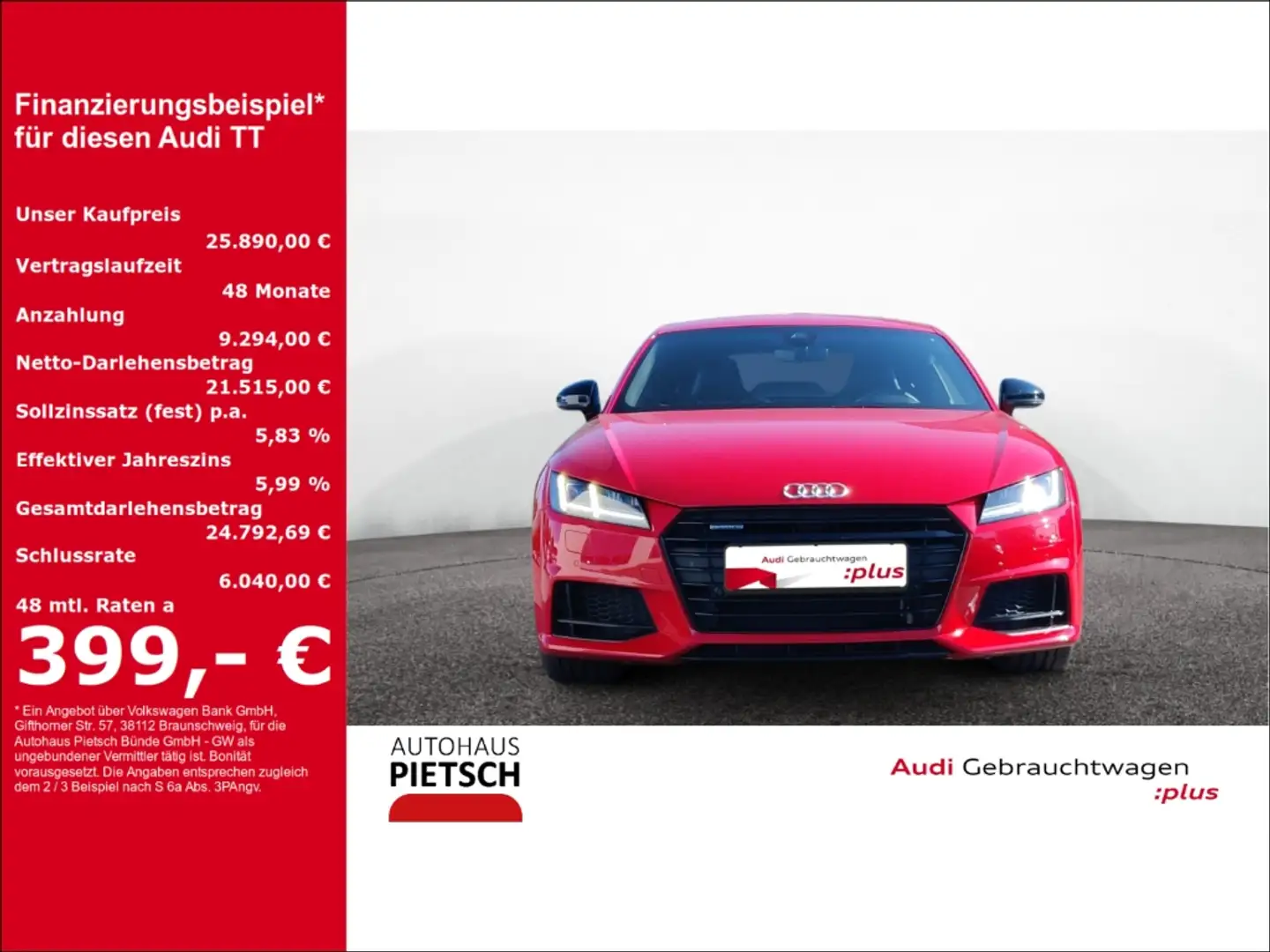 Audi TT Coupe 2.0 TFSI quattro Competition LED B&O Rot - 1