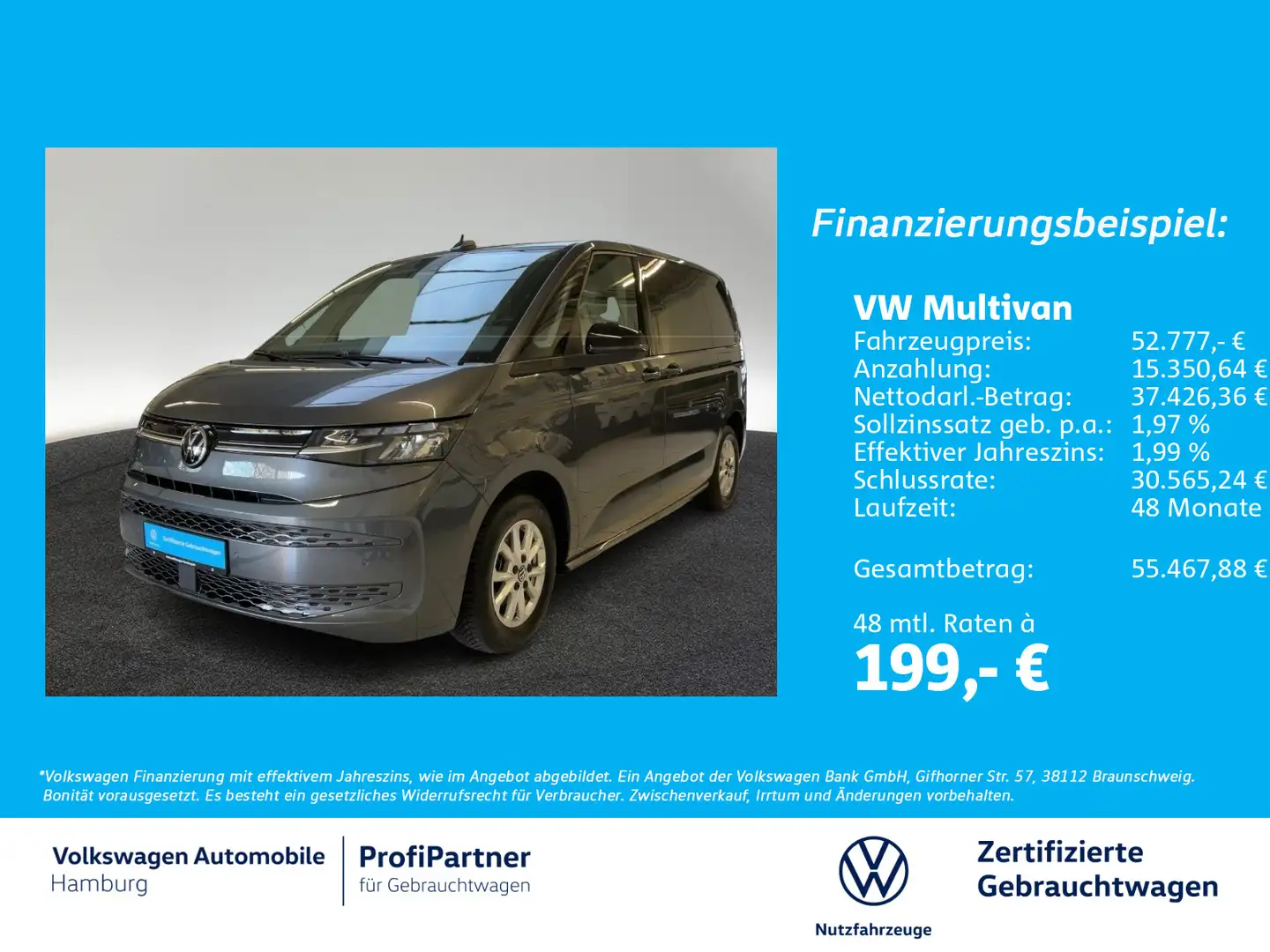 Volkswagen T7 Multivan 2.0 TDI Life DSG 7Sitz Navi Sitzhzg LED Gris - 1