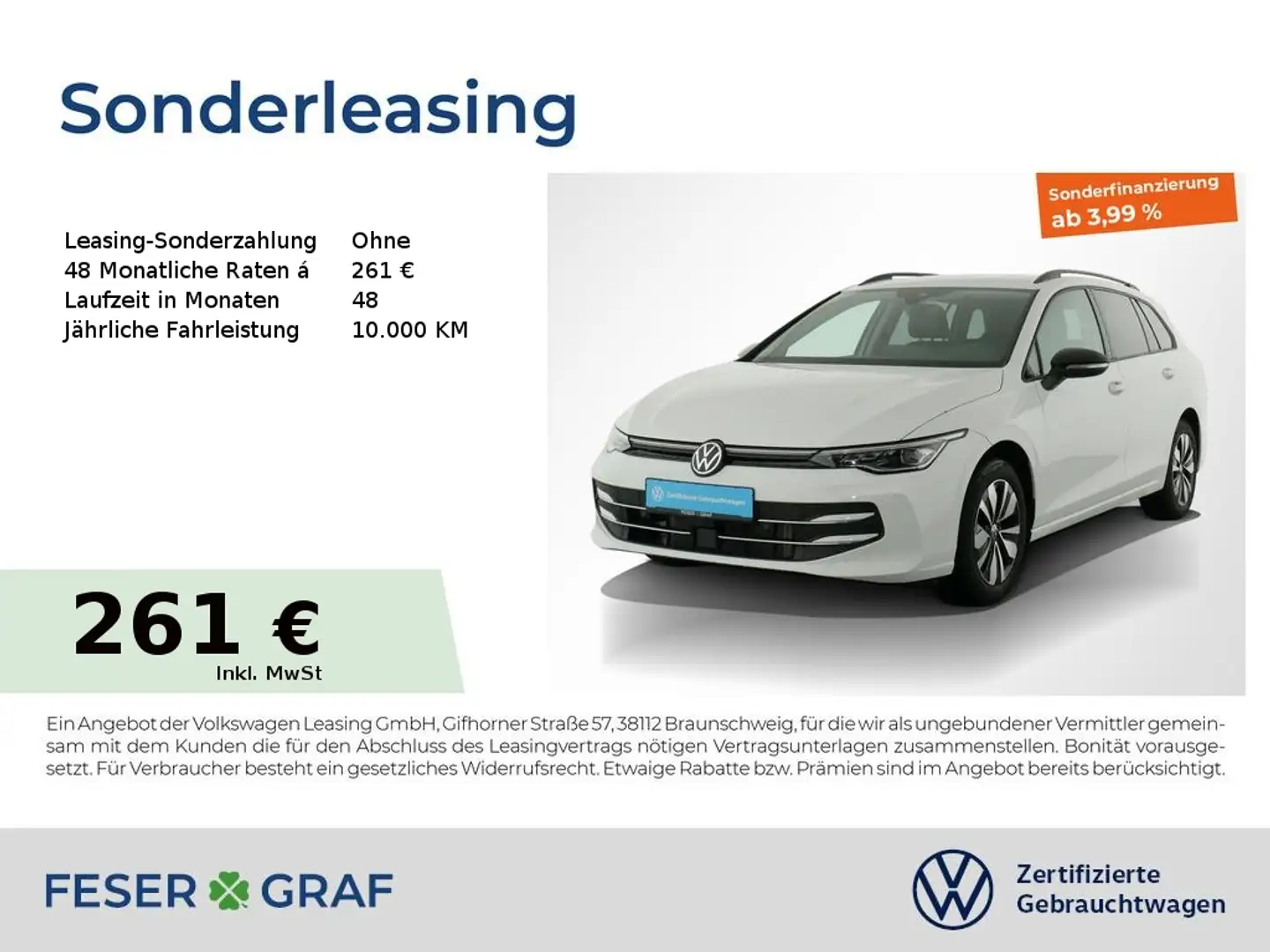 Volkswagen Golf 8 Variant GOAL 1.5 TSI Navi AHK Kamera LED Weiß - 1