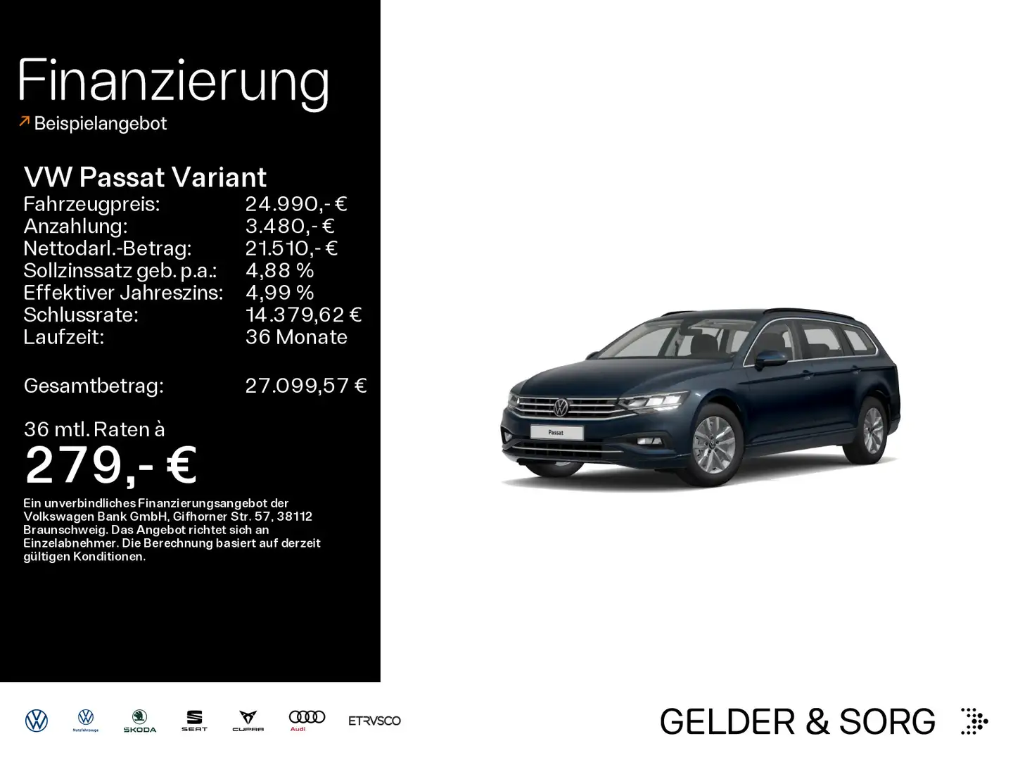 Volkswagen Passat Variant 2.0 TDI Business RFK*ACC*AHK*LED Blau - 1