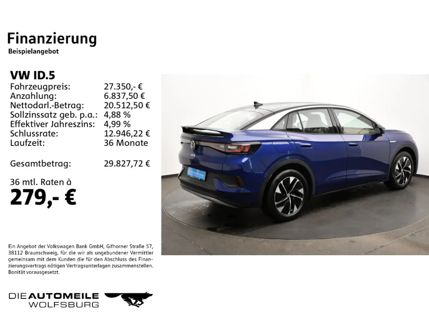 Volkswagen ID.5 Pro Performance LED/ACC/AHK Blau - 2