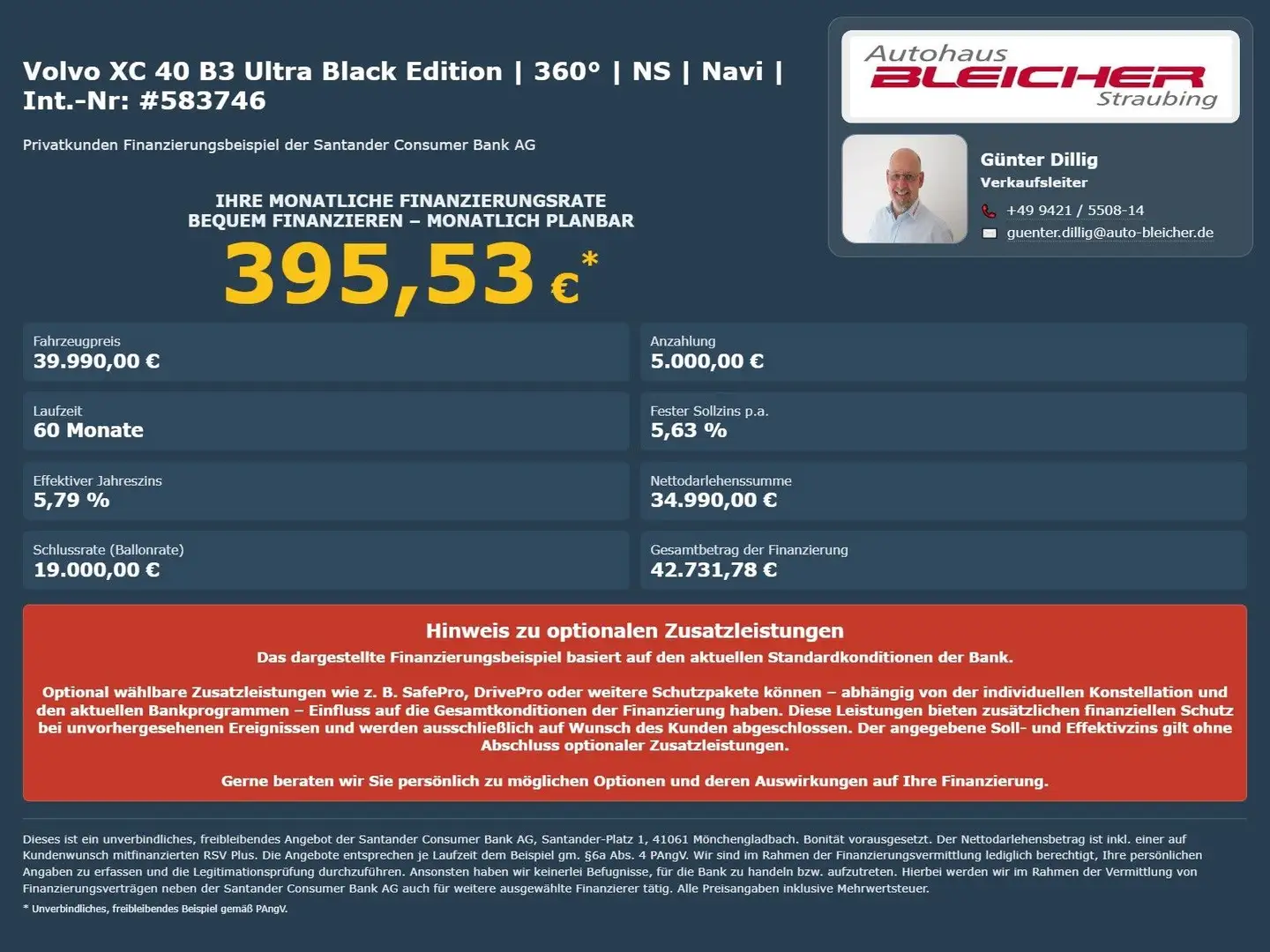 Volvo XC40 B3 Ultra Black Edition | 360° | NS | Navi Schwarz - 2