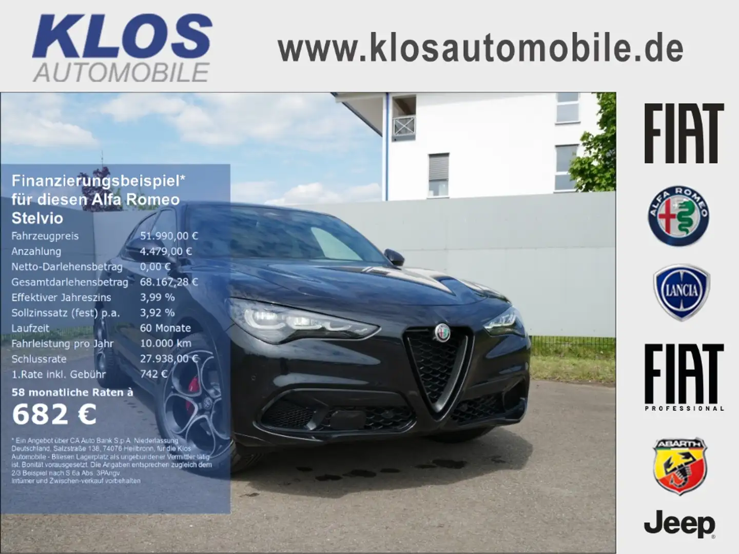 Alfa Romeo Stelvio VELOCE 2.2 DIESEL 16V 210 PS AT8 Q4 Schwarz - 1