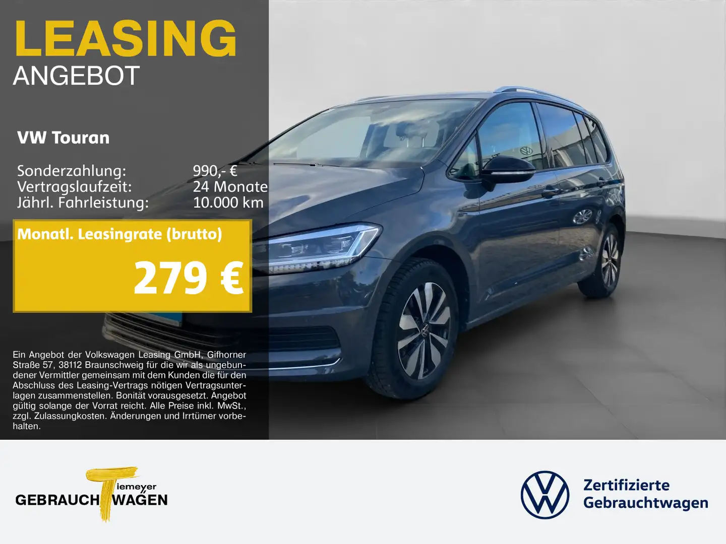 Volkswagen Touran 1.5 TSI DSG GOAL IQ.LIGHT 7SITZE AHK Grau - 1