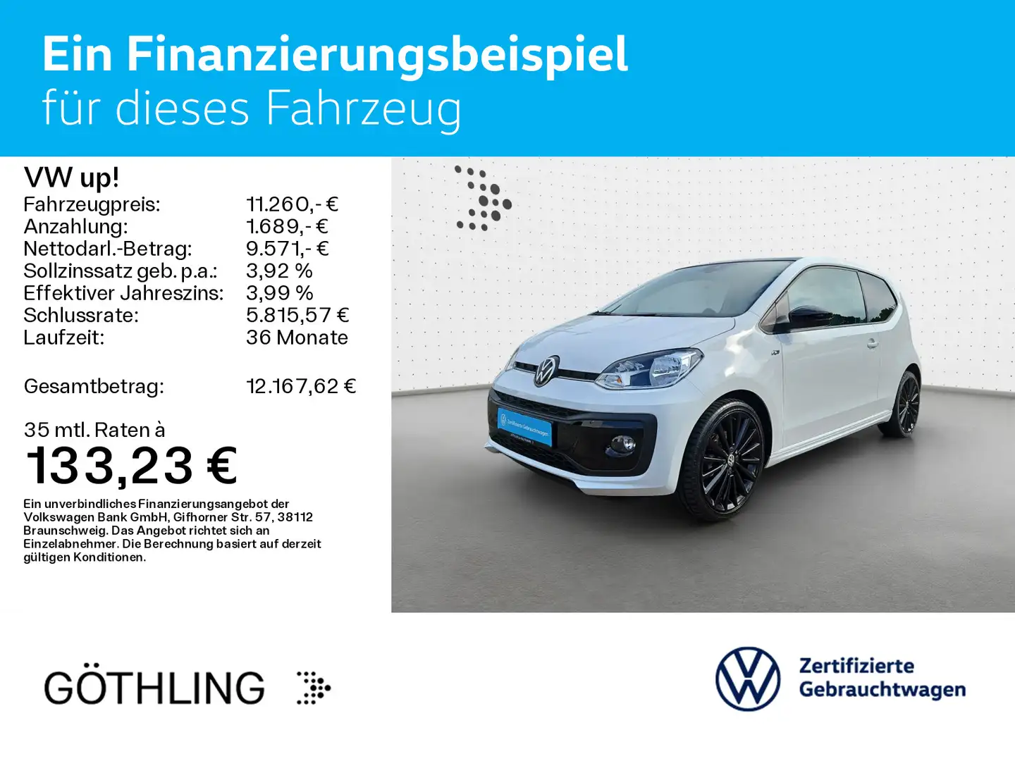 Volkswagen up! R- Line move up! 1.0 MPI*SHZ*Sportfahrwerk*1 Weiß - 2
