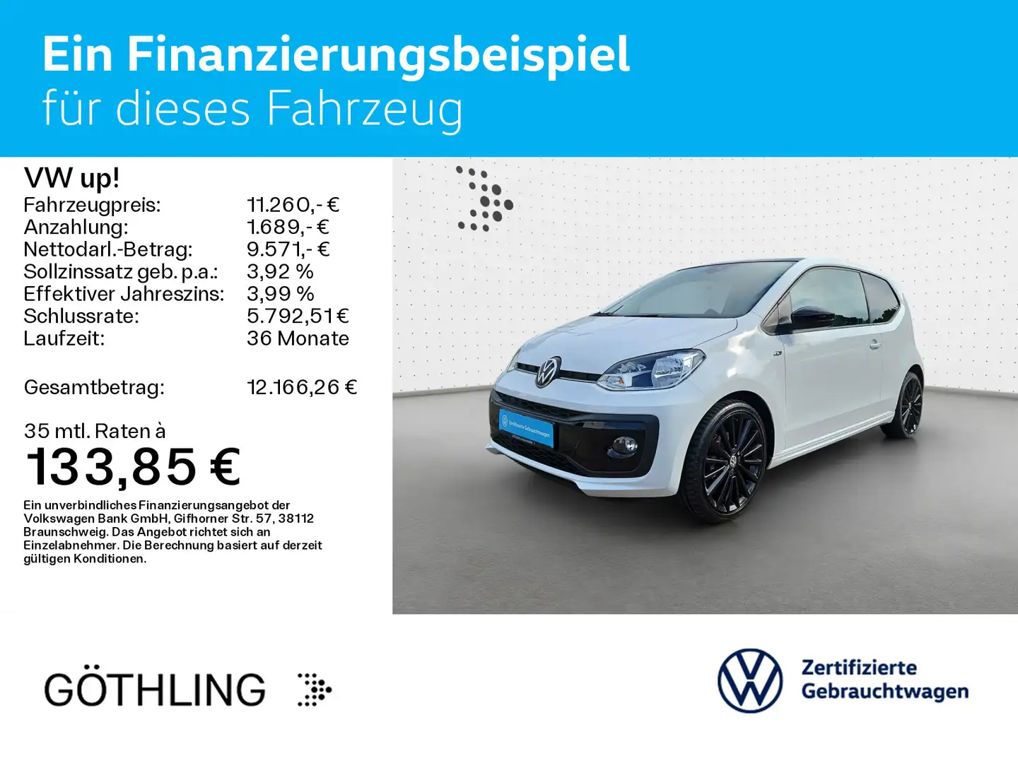 Volkswagen up! R- Line move up! 1.0 MPI*SHZ*Sportfahrwerk*1 Blanc - 2