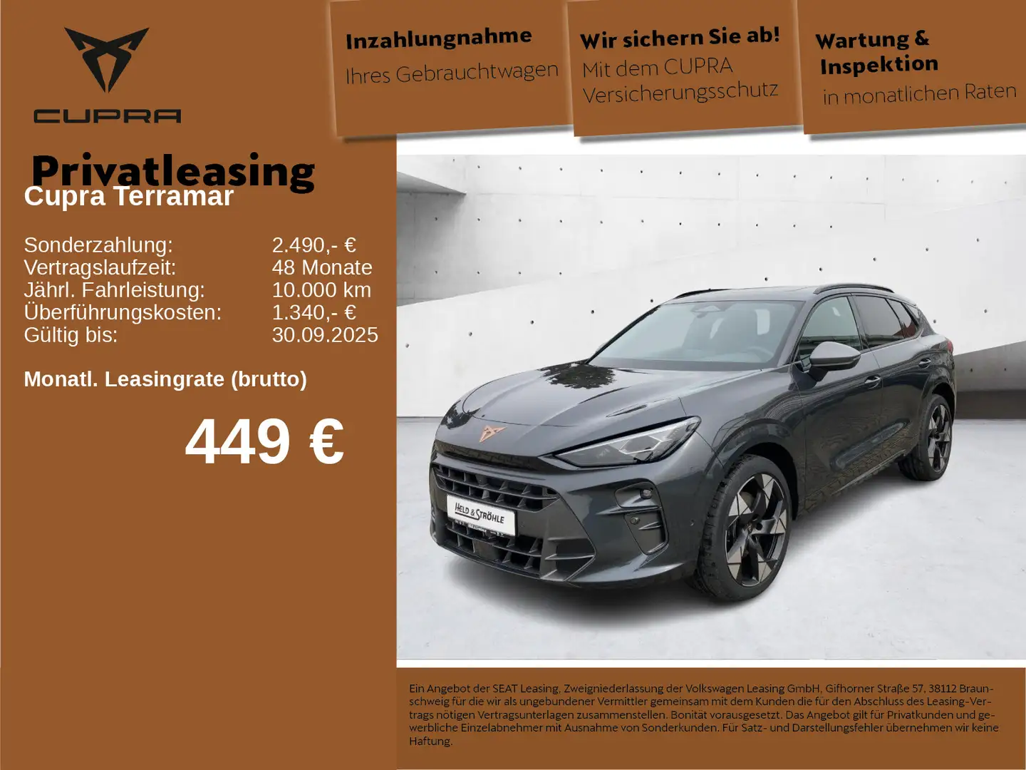 CUPRA Terramar VZ 2.0 TSI 195 kW AHK PANO MATRIX HUD Grau - 1