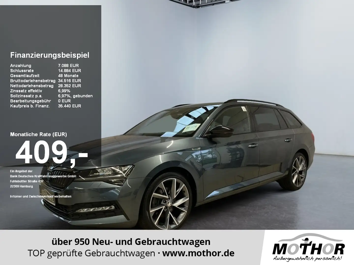 Skoda Superb Combi Sportline 2.0 TDI DSG 4x4 Kamera Grau - 1