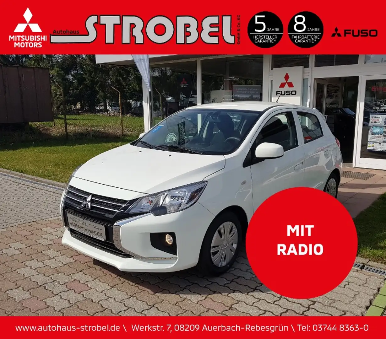 Mitsubishi Space Star 1,0 Basis *RADIO*ELEKTR.FENSTERHEBER* Weiß - 1