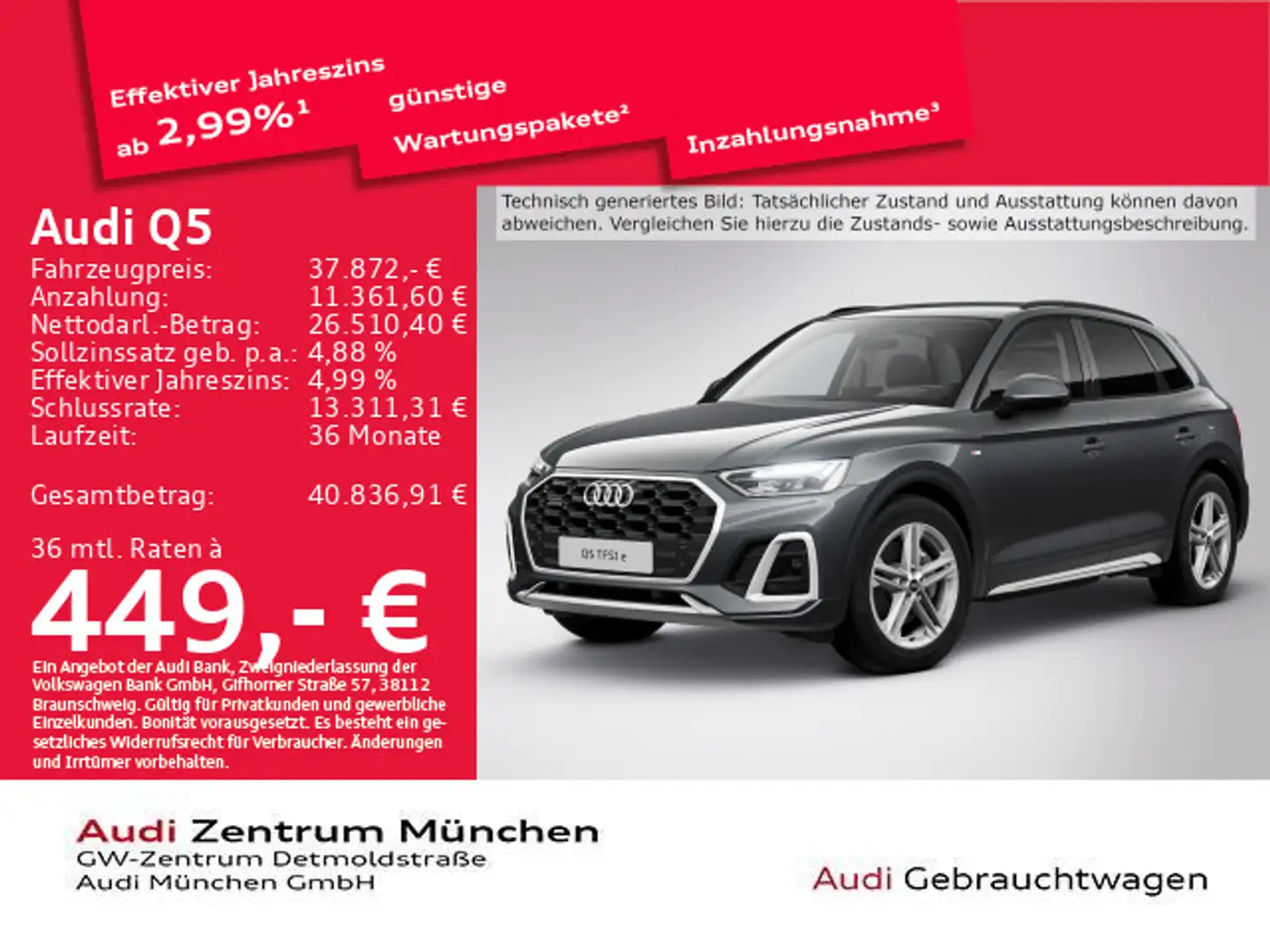 Audi Q5 TFSI e qu. S tronic S line Kamera/Navi+ Grau - 1