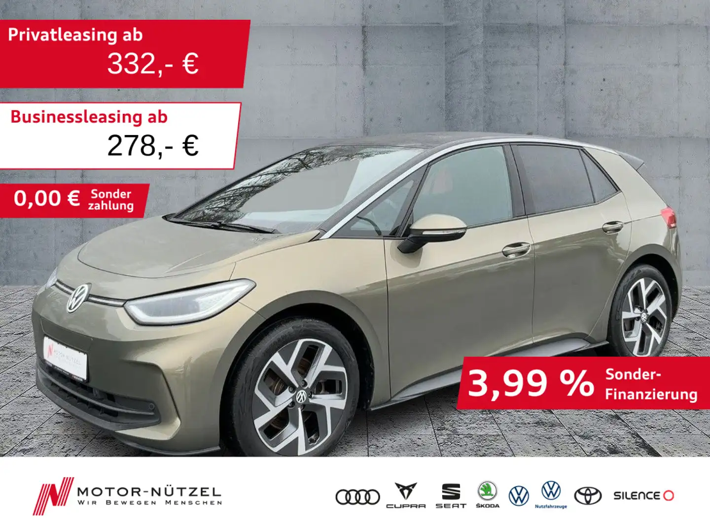 Volkswagen ID.3 150 kW Pro FACELIFT MATRIX+NAVI+AHK+ACC+SHZ Grün - 1