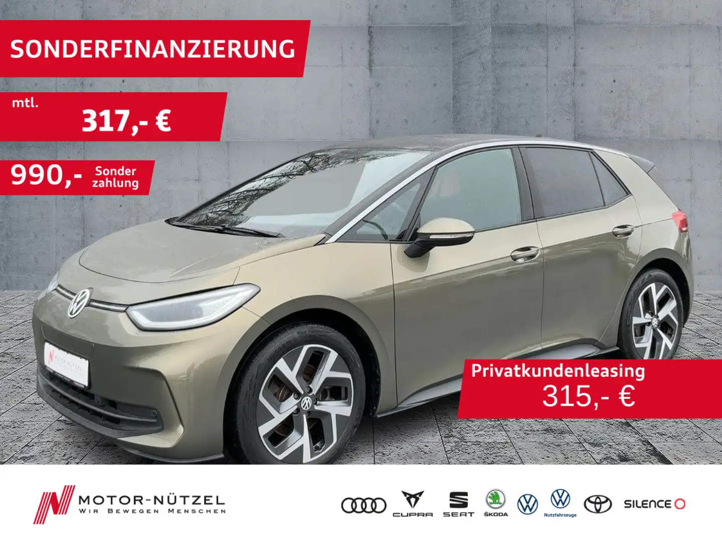 Volkswagen ID.3 150 kW Pro FACELIFT MATRIX+NAVI+AHK+ACC+SHZ Grün - 1