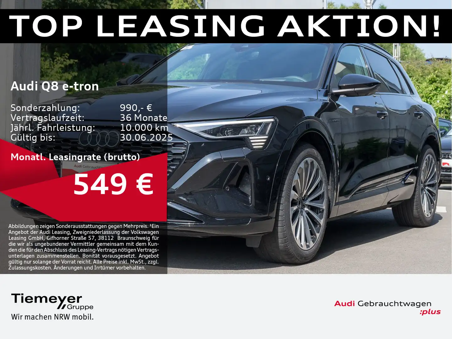 Audi Q8 e-tron 55 Q ADVANCED DIGI-MATRIX HuD 360 LM21 Schwarz - 1