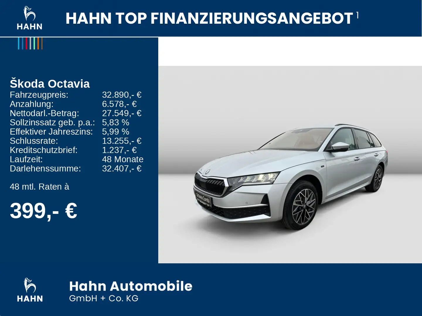 Skoda Octavia Combi TOUR 1.5 TSI Navi LED SHZ ACC AHK Silber - 2
