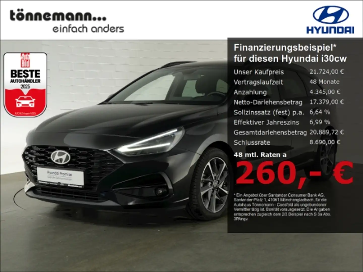 Hyundai i30 FACELIFT T-GDI ADVANTAGE DCT+VOLL LED+NAVI+RÜCKFAH Noir - 1