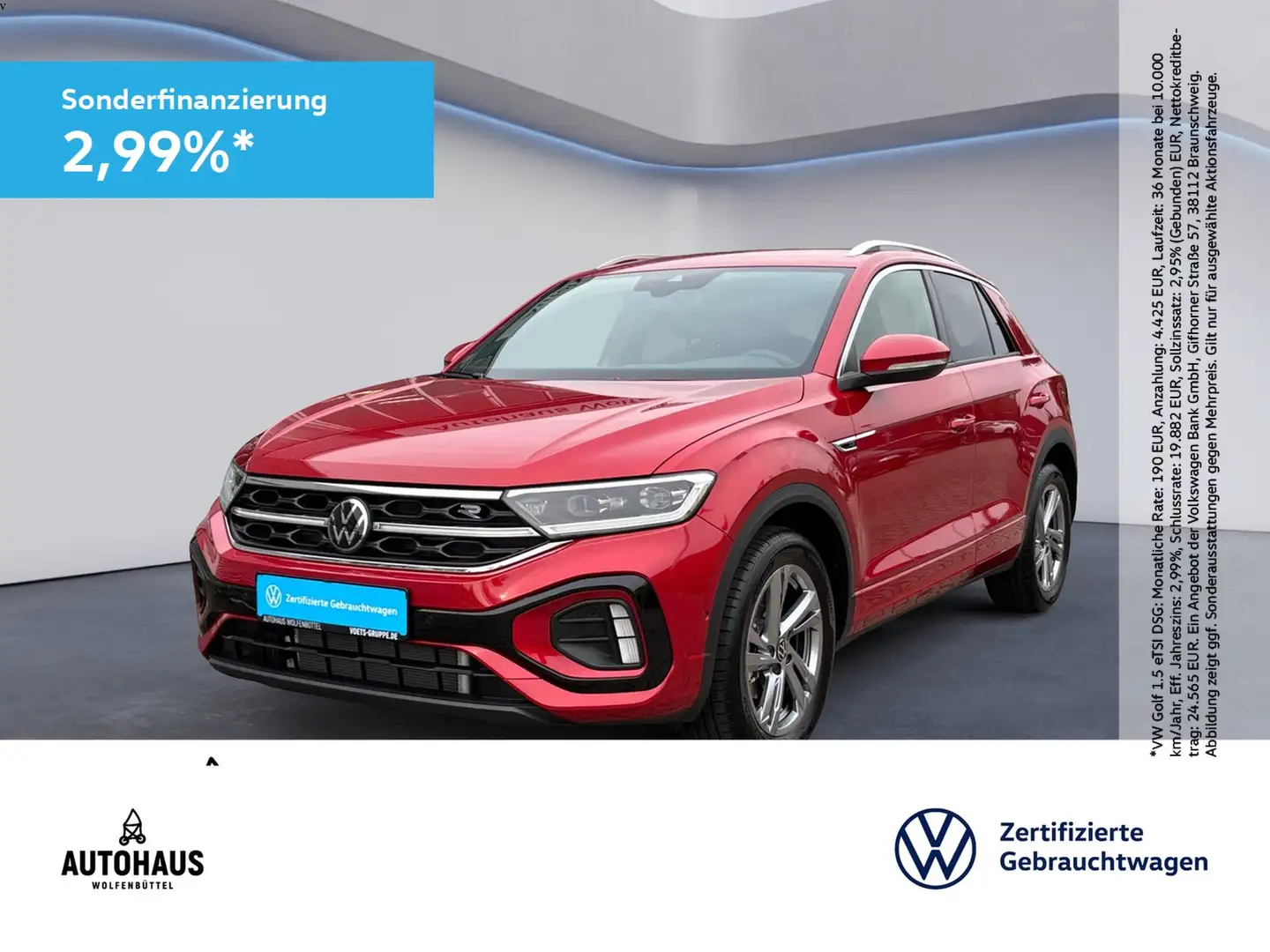 Volkswagen T-Roc R-Line 1.5 TSI DSG AHK KAMERA LED NAV SHZ Rot - 1