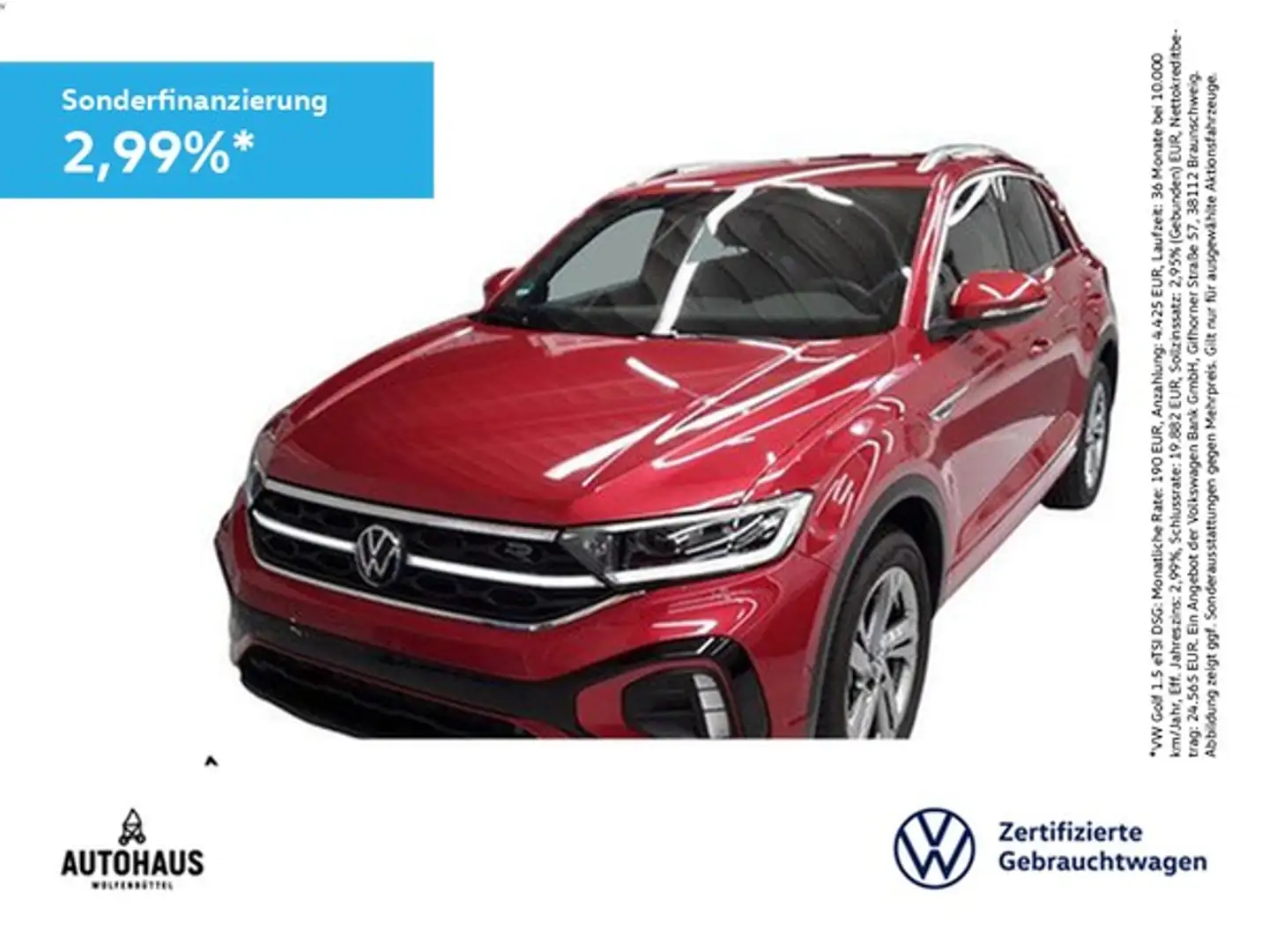 Volkswagen T-Roc R-Line 1.5 TSI DSG AHK KAMERA LED NAV SHZ Rood - 1