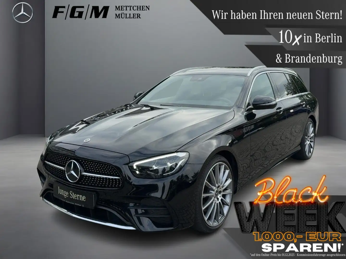Mercedes-Benz E 220 d T 4M AMG-Line TWA|AHK|Sitzhz|EASY-PACK Schwarz - 1