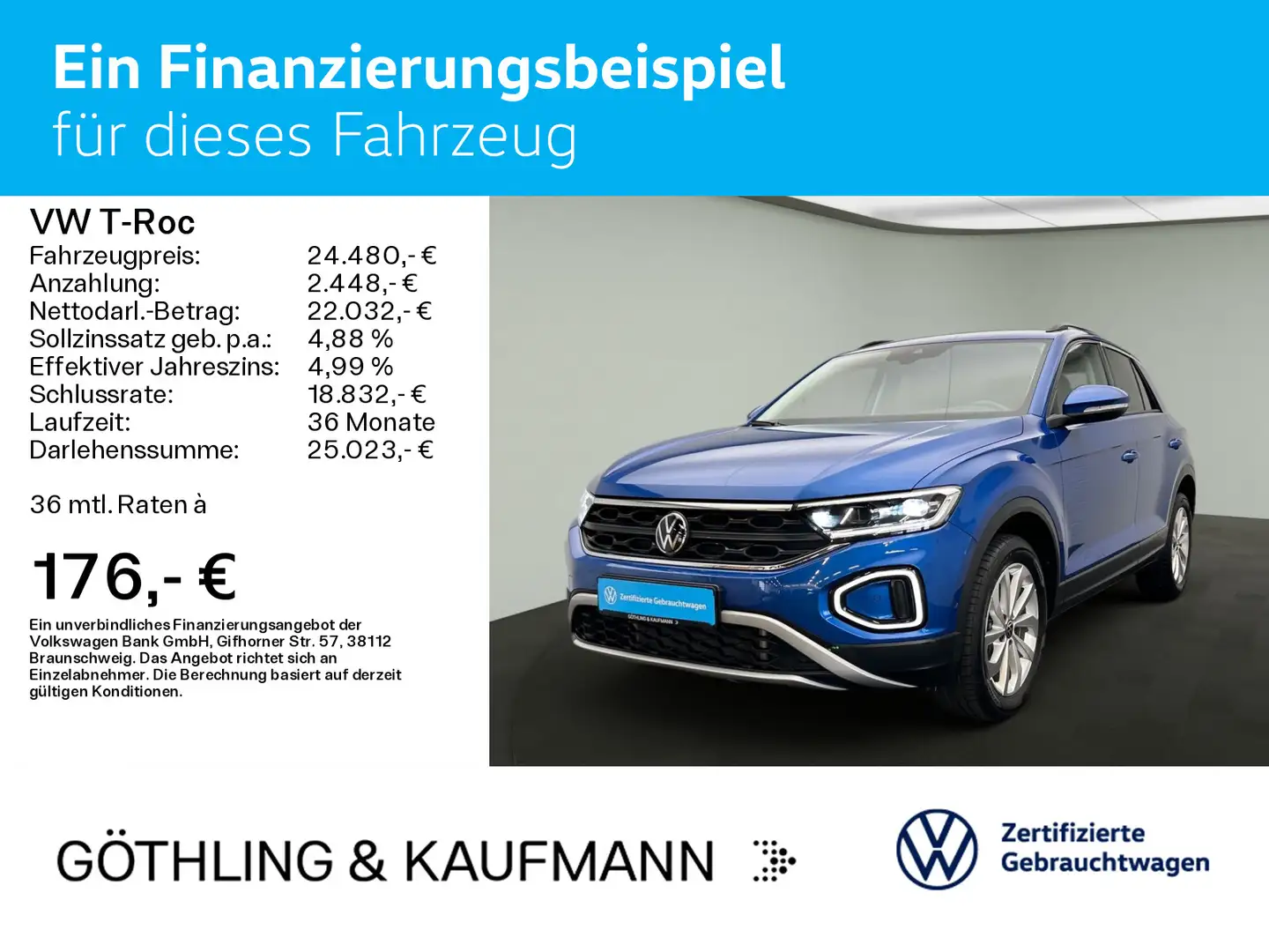 Volkswagen T-Roc T-ROC 1.5 TSI Life*LED*Digital*App-Connect*ACC*P Blauw - 2