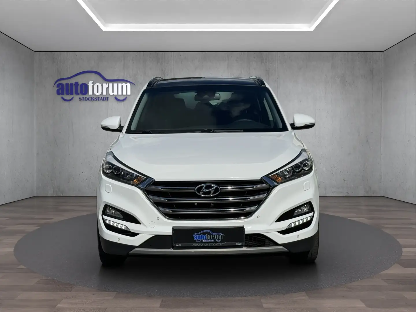 Hyundai TUCSON 1.6 Turbo 4WD Premium AUT. 1.HAND PANO AHK LEDER Blanc - 2