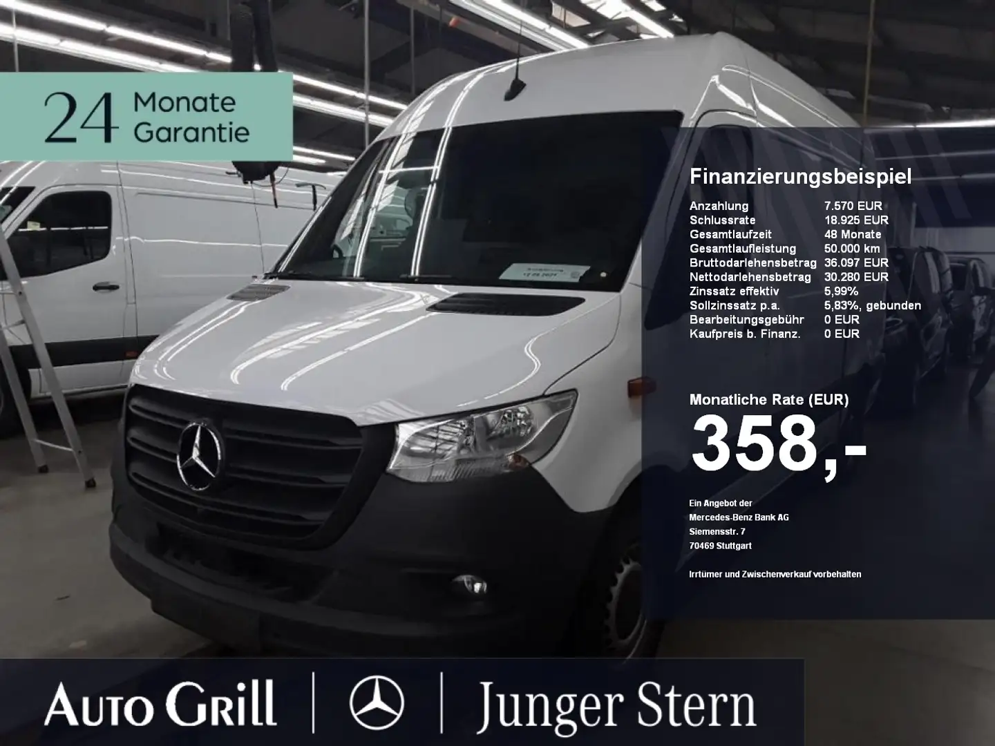Mercedes-Benz Sprinter 317 Kasten *3665*Klima*Navi*360Kam Weiß - 1