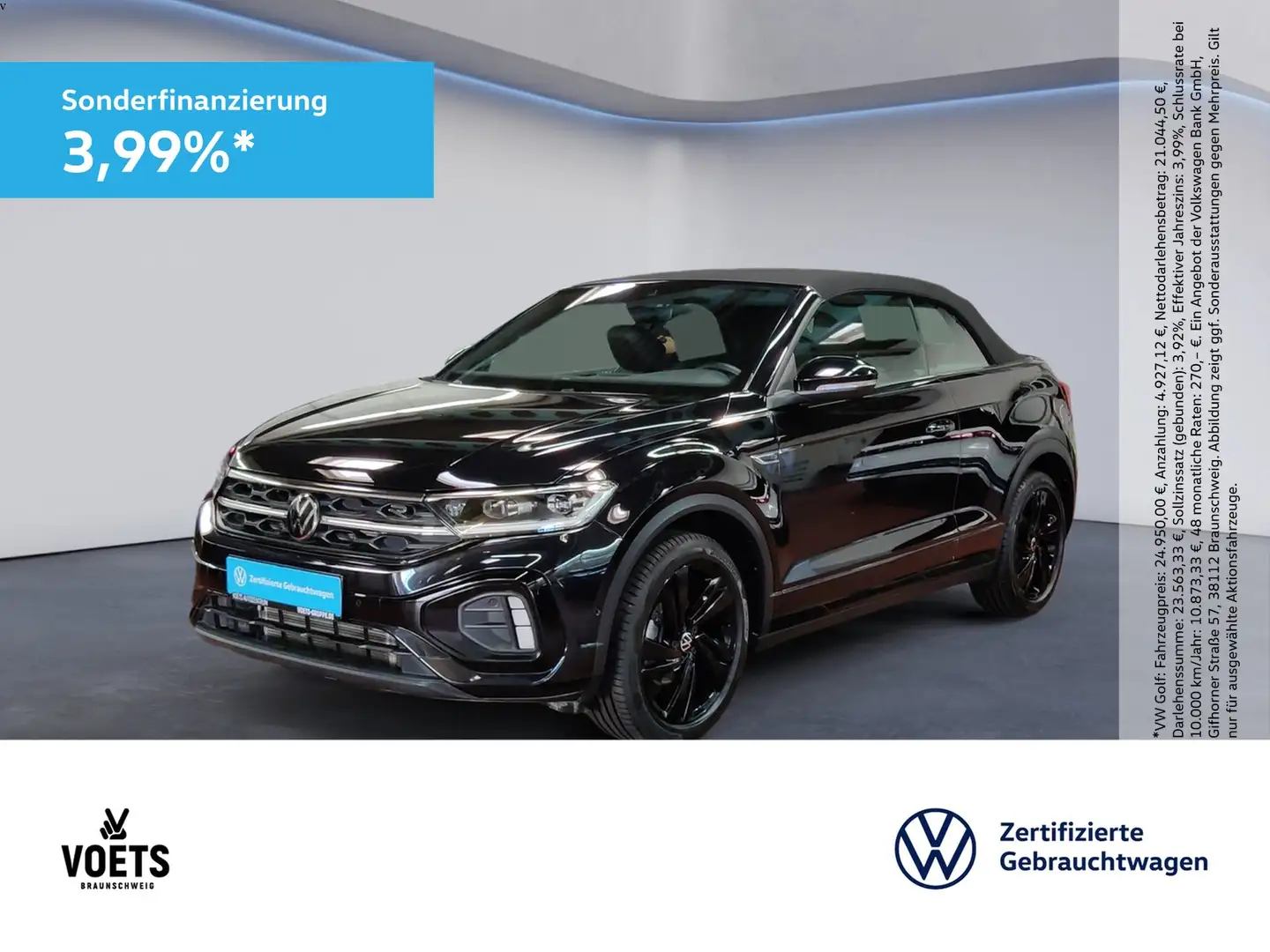 Volkswagen T-Roc Cabriolet R-Line 1.5 TSI DSG MATRIX-LED+RearVie... Schwarz - 1