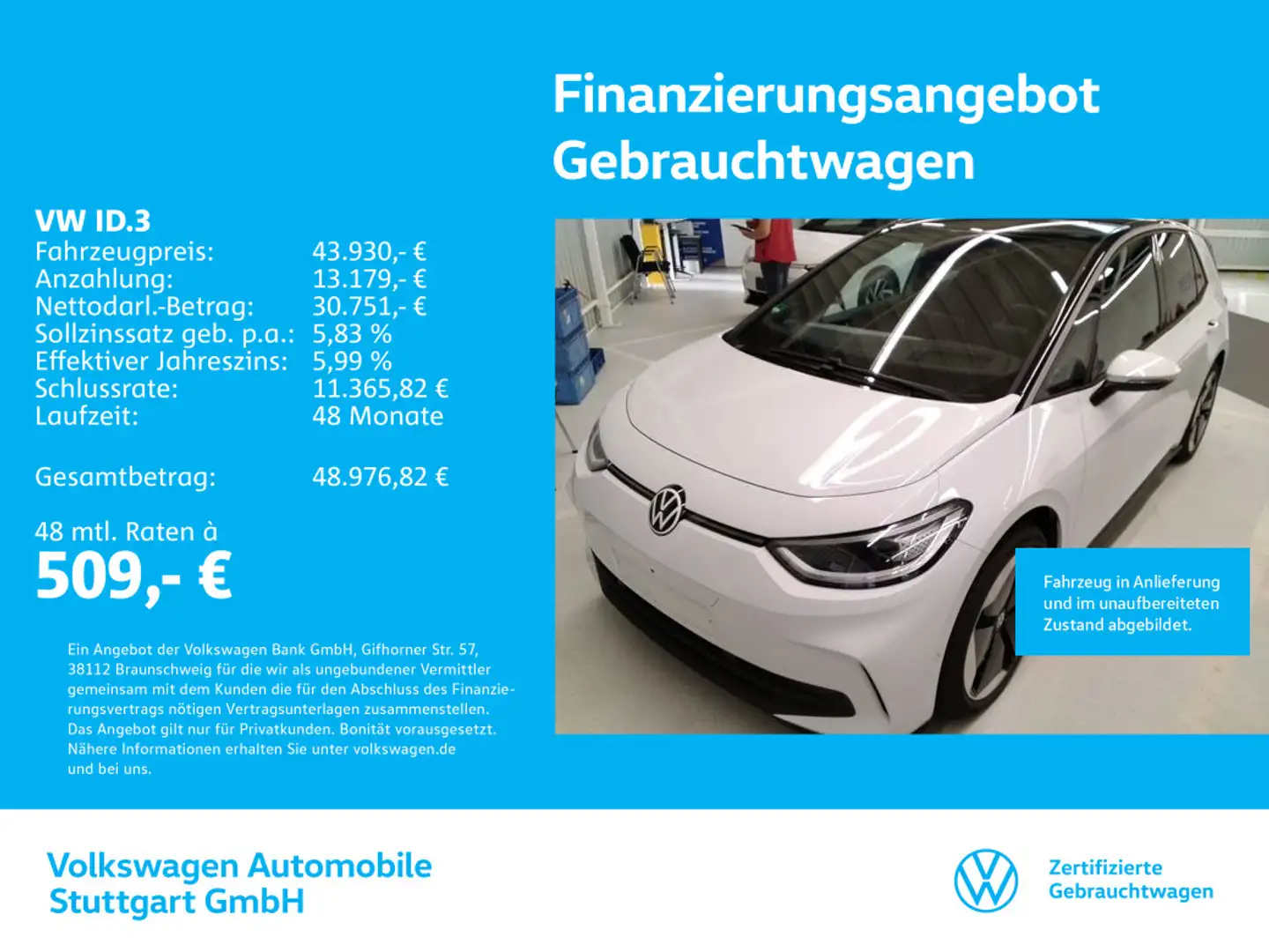 Volkswagen ID.3 Pro S Navi Kamera Tempomat P-Dach Weiß - 1