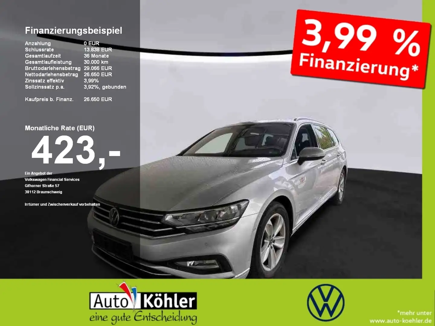 Volkswagen Passat Variant Business TDi DSG Standheizung/ SD Silber - 1
