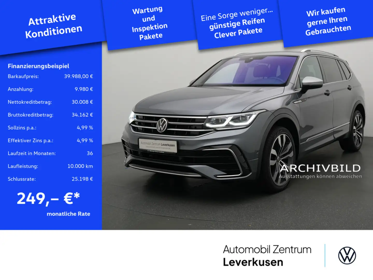 Volkswagen Tiguan Allspace R-Line 4Motion ACC MATRIX NAVI Schwarz - 1