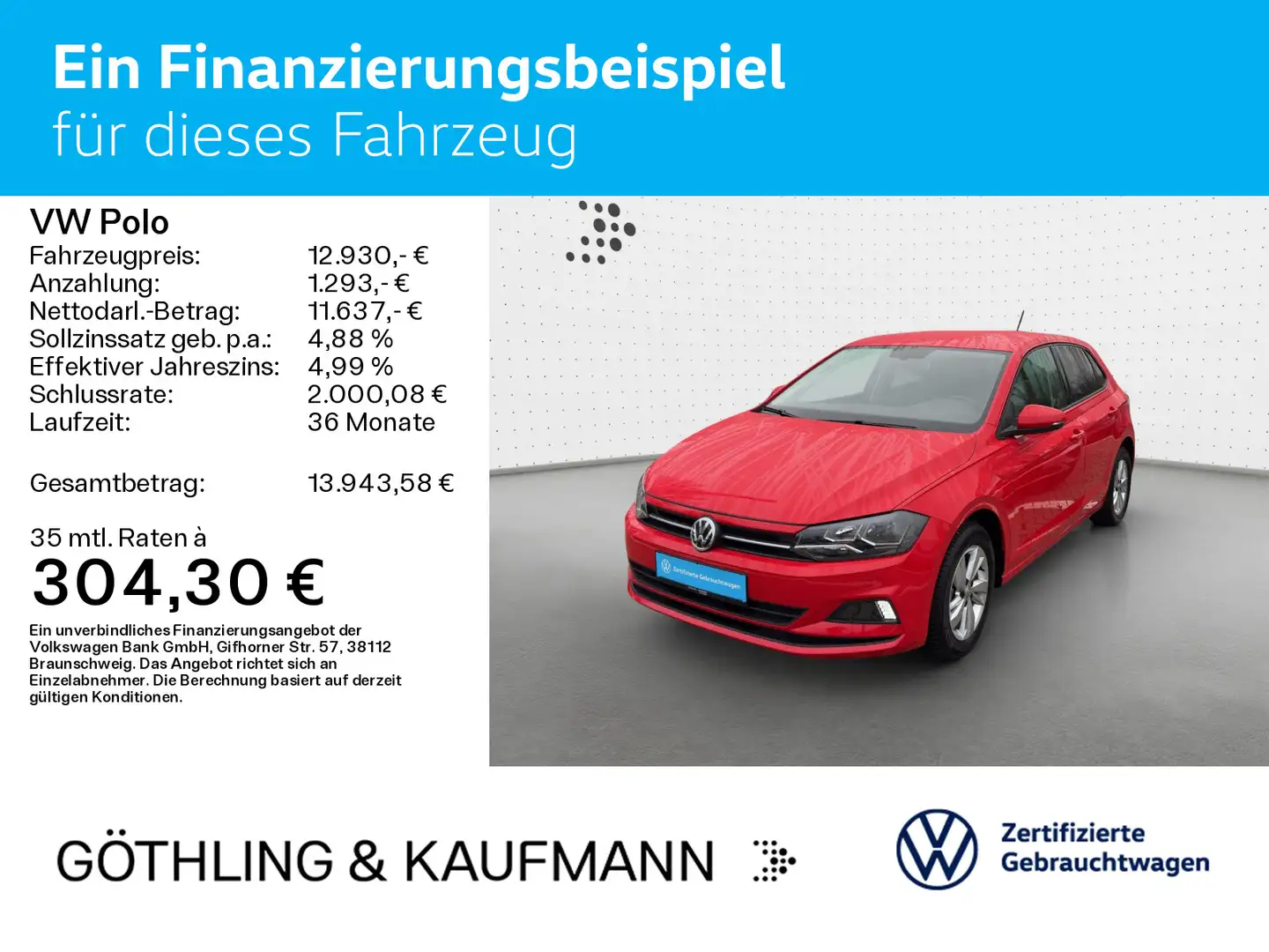 Volkswagen Polo Comfortline 1,0 l MPI *KLIMA*PDC*NAV*LED*SH Rosso - 2
