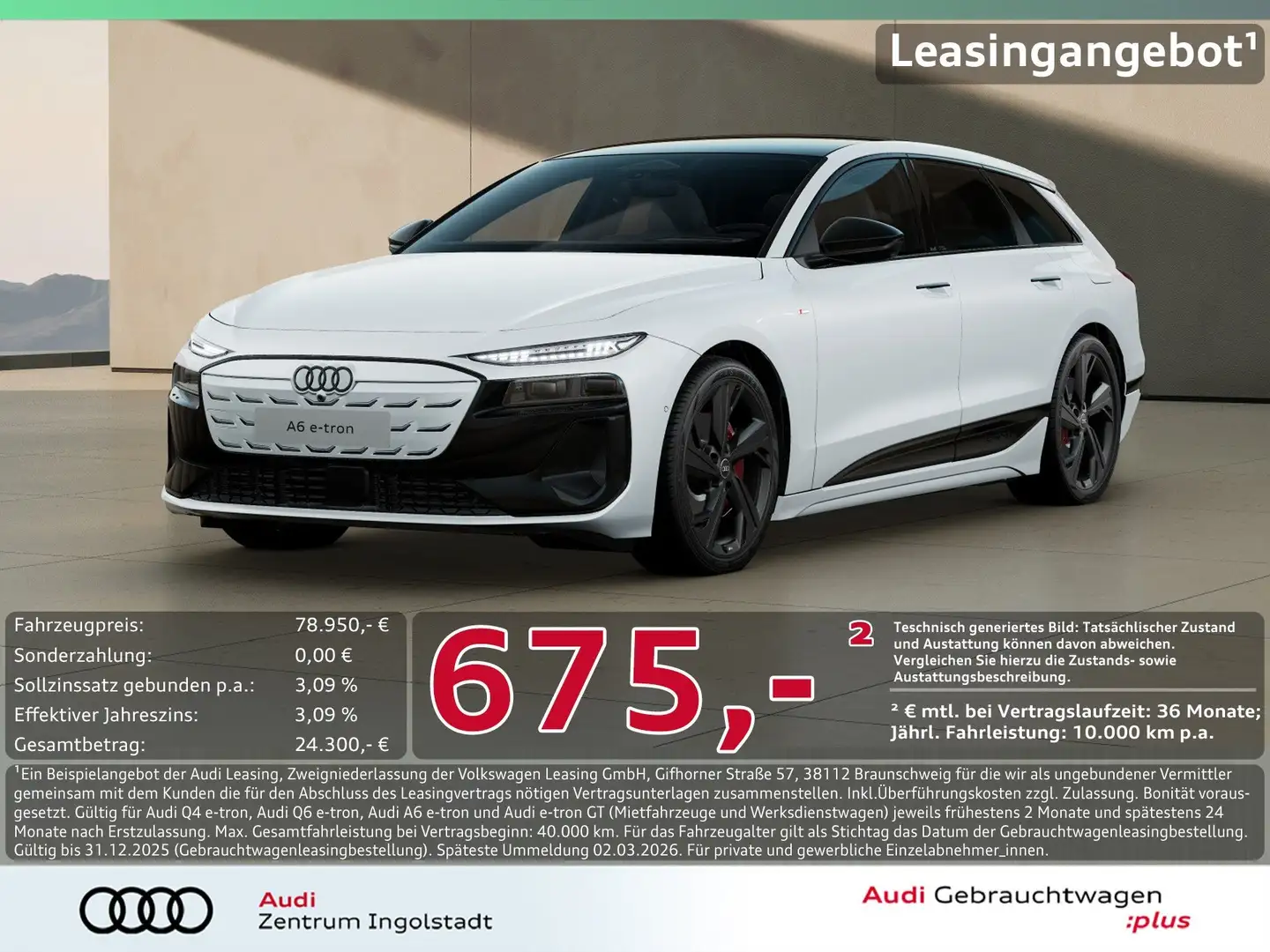 Audi A6 e-tron A6 Avant e-tron qu 2x S line Tech pro 21" AHK PANO Weiß - 1
