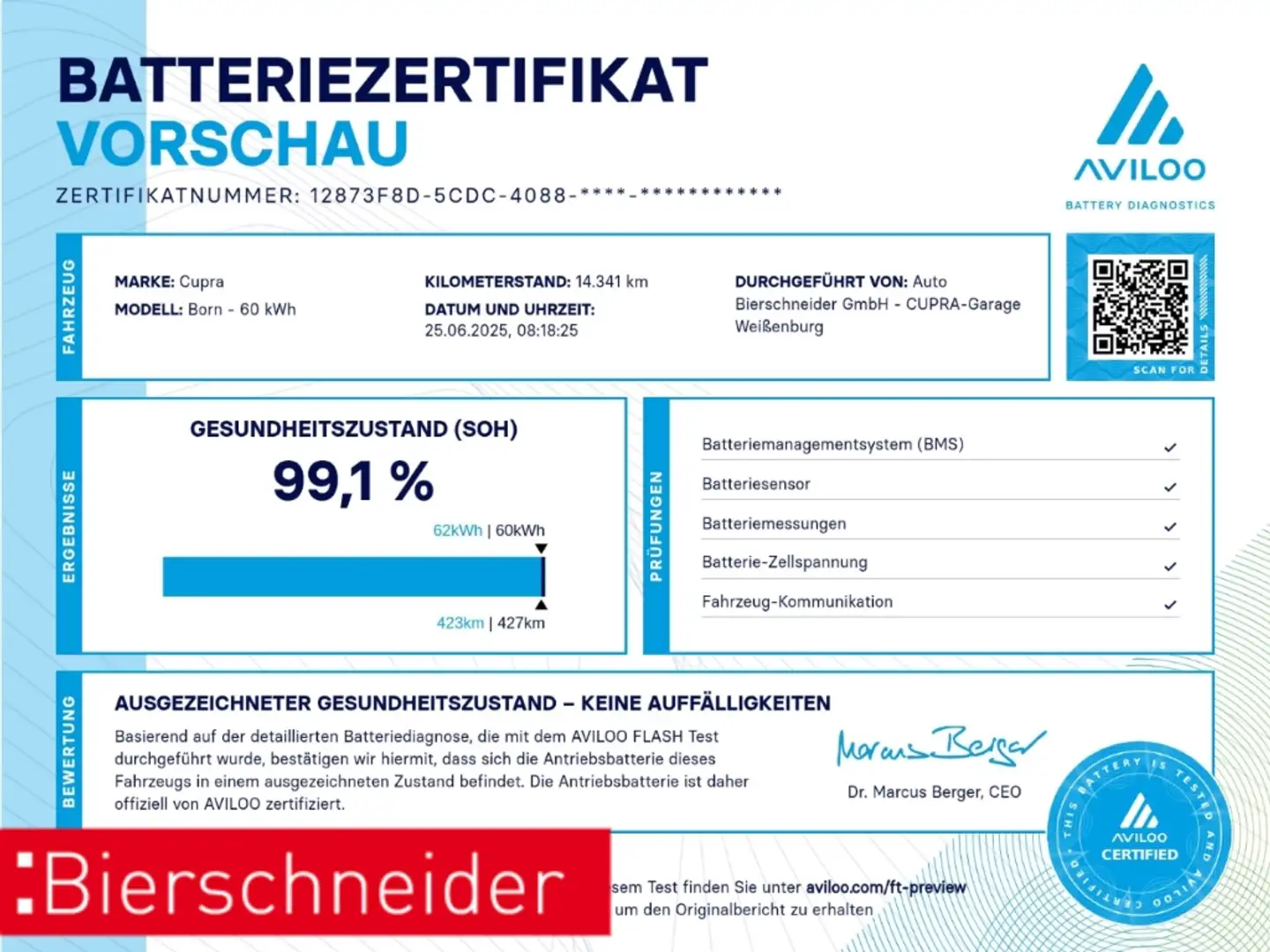CUPRA Born 60 kWh 19 Heat Pump LED Navi Kamera ACC Kessy Weiß - 2