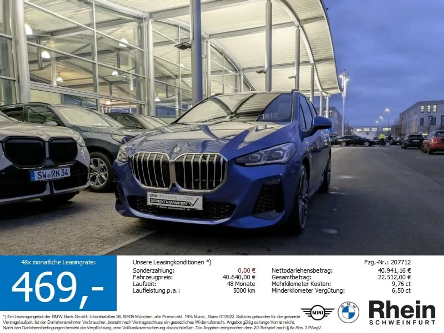 BMW 223 i xDrive Active Tourer M Sport AHK. Glasdach. Bleu - 1