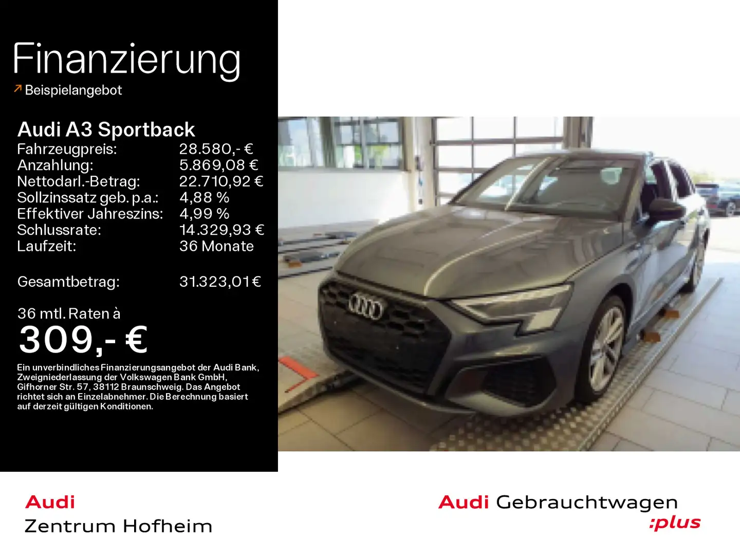 Audi A3 45 TFSIe S line S tro*B&O*HUD*Matri Grau - 1
