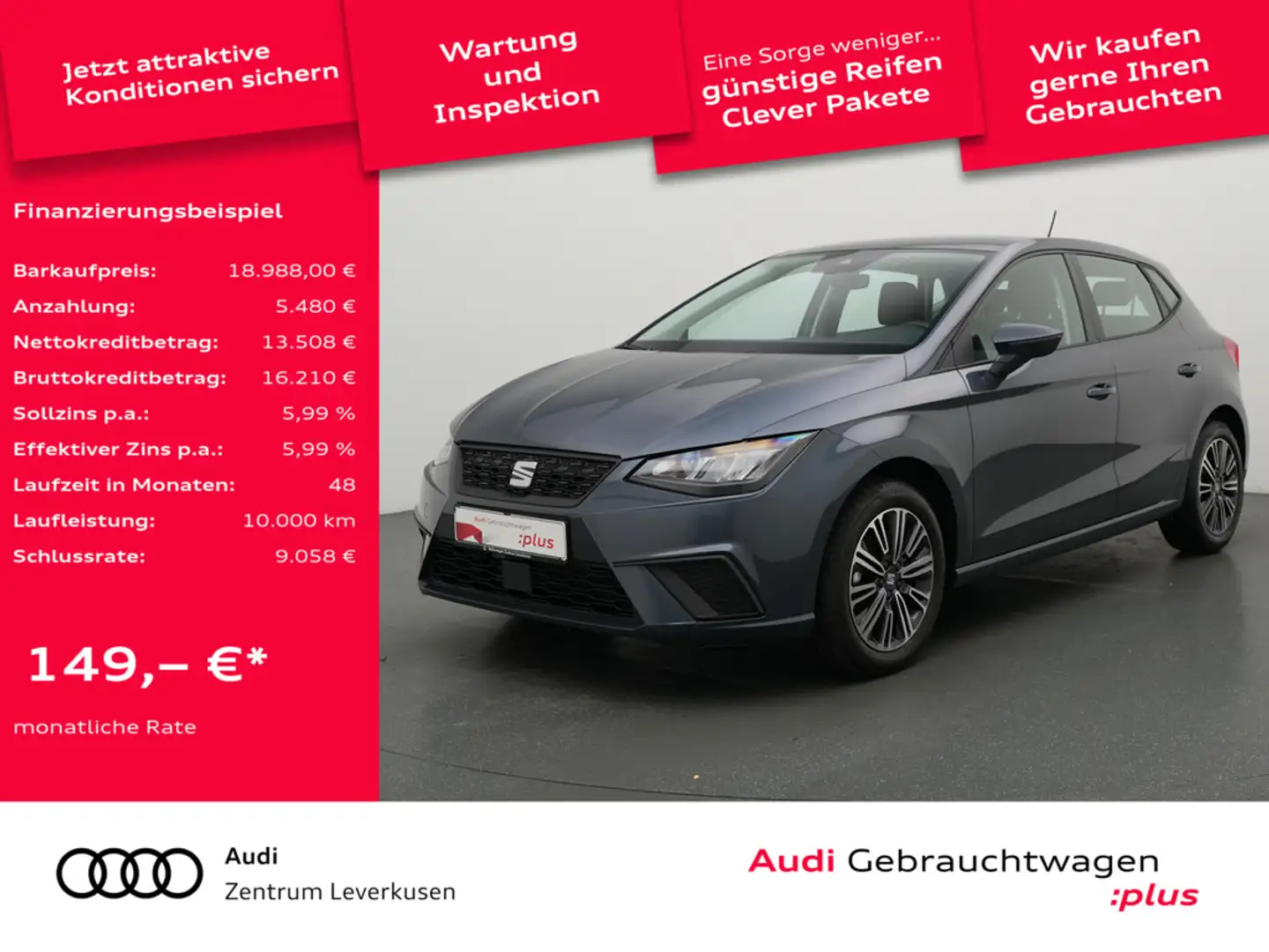 SEAT Ibiza TSI Style Edition SHZ PDC APP CONNECT V Grau - 1